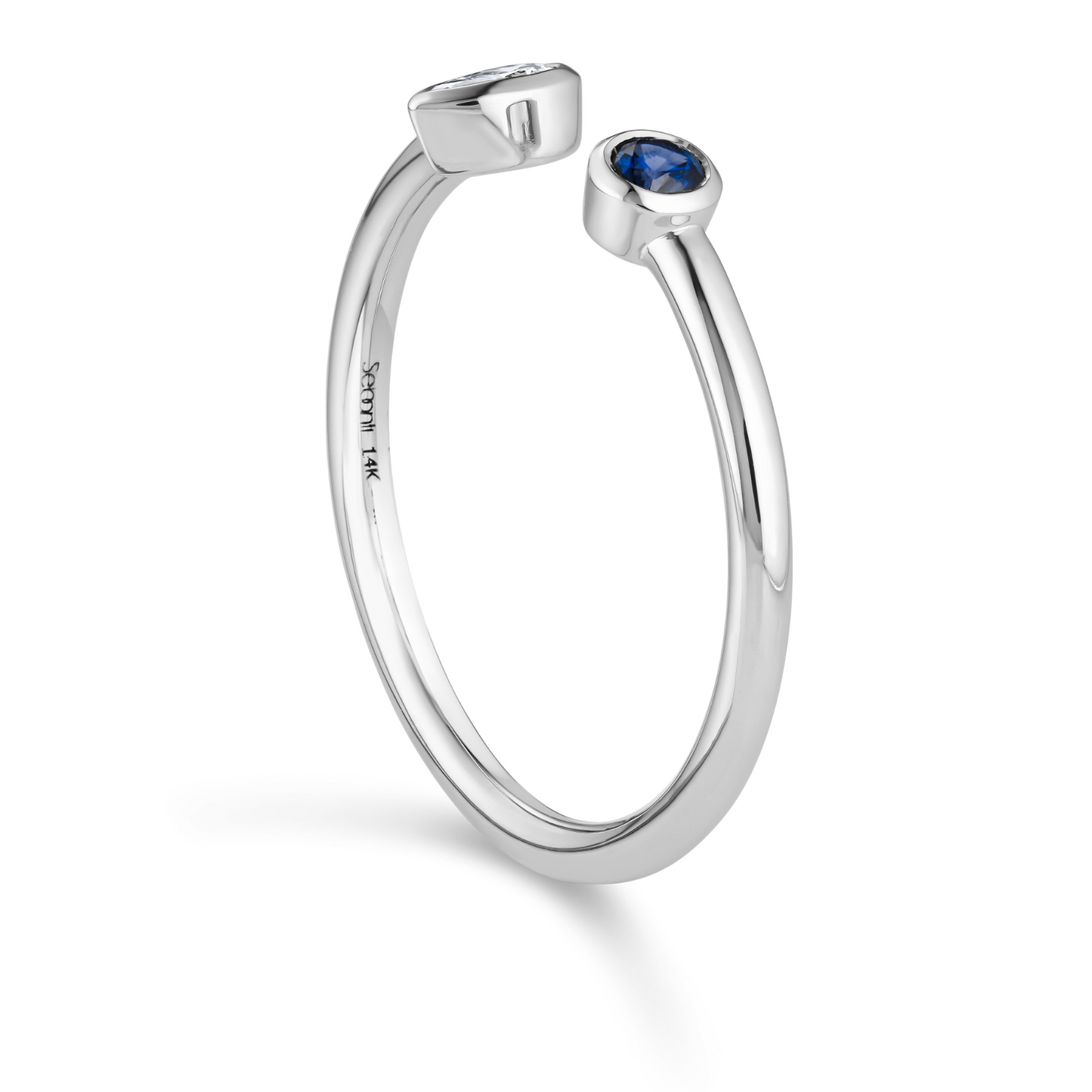 Two Stone Wrap Ring Blue sapphire