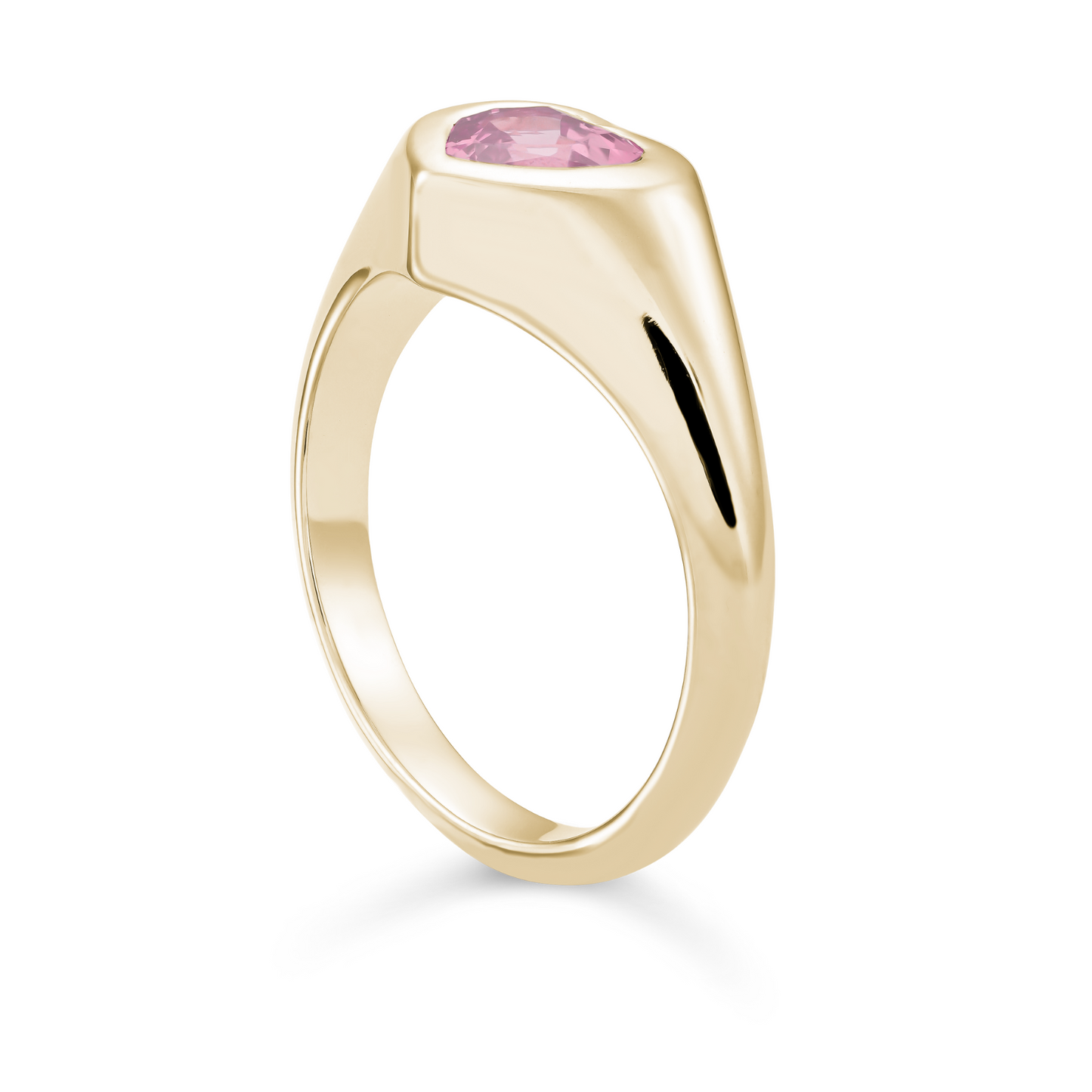Pink Sapphire Heart Pinky Ring