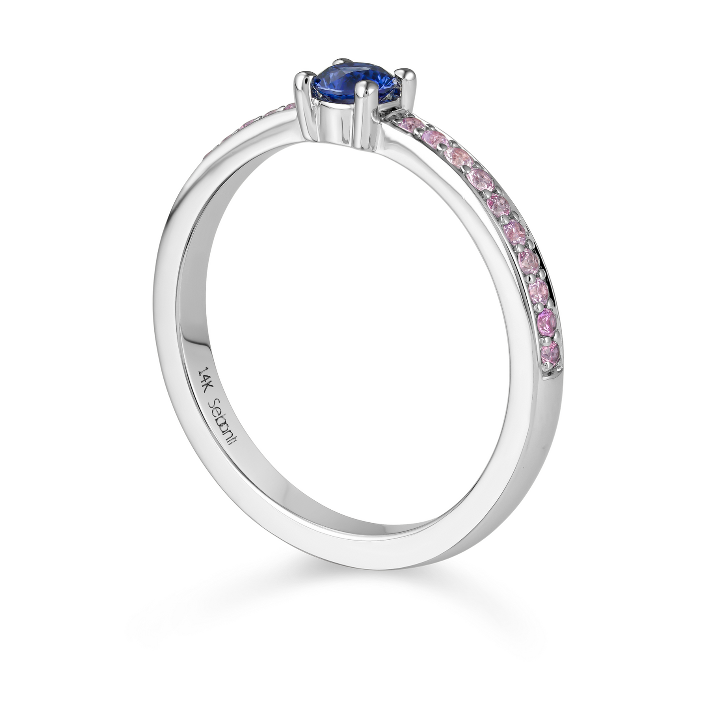 Blue Sapphire Ring with Purple Sapphire