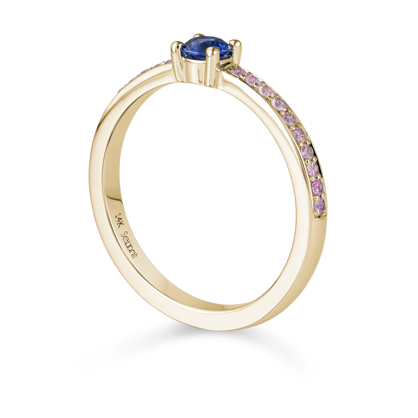 Blue Sapphire Ring with Purple Sapphire