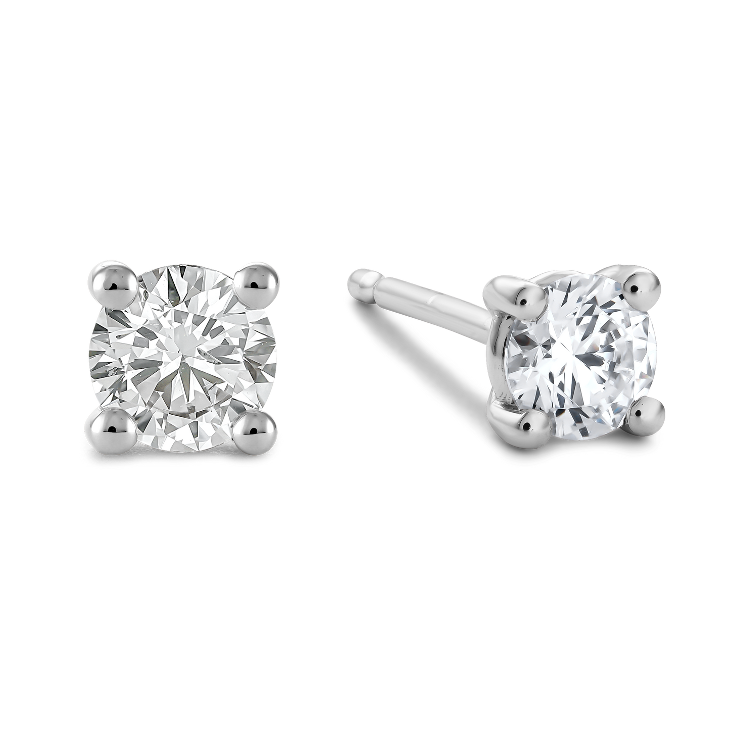 Four Prong Diamond Stud Earrings