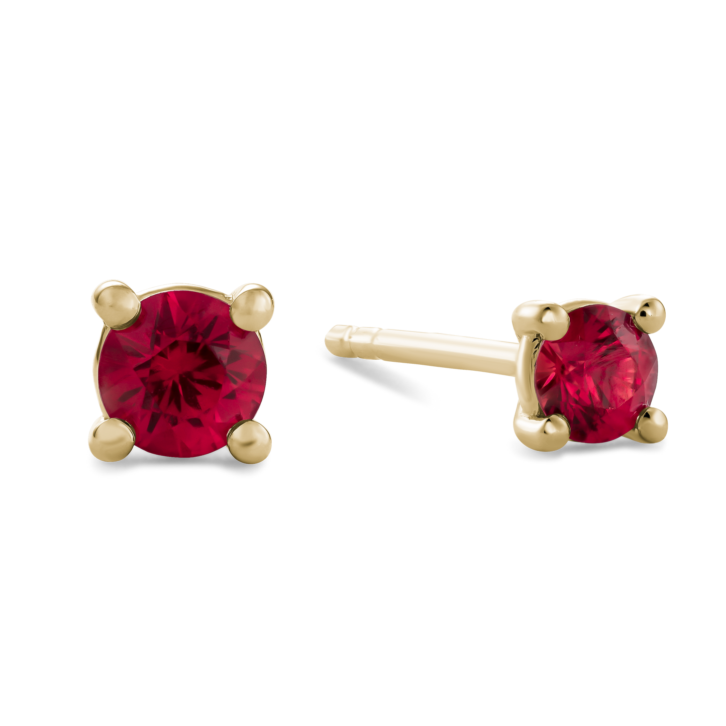 Four Prong Ruby Stud Earrings