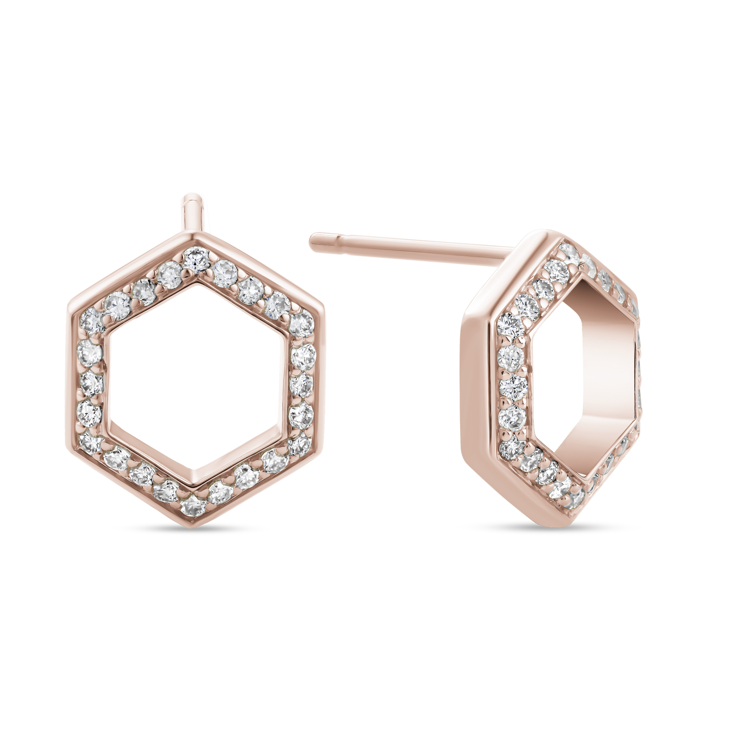 Hexagon Diamond Earrings