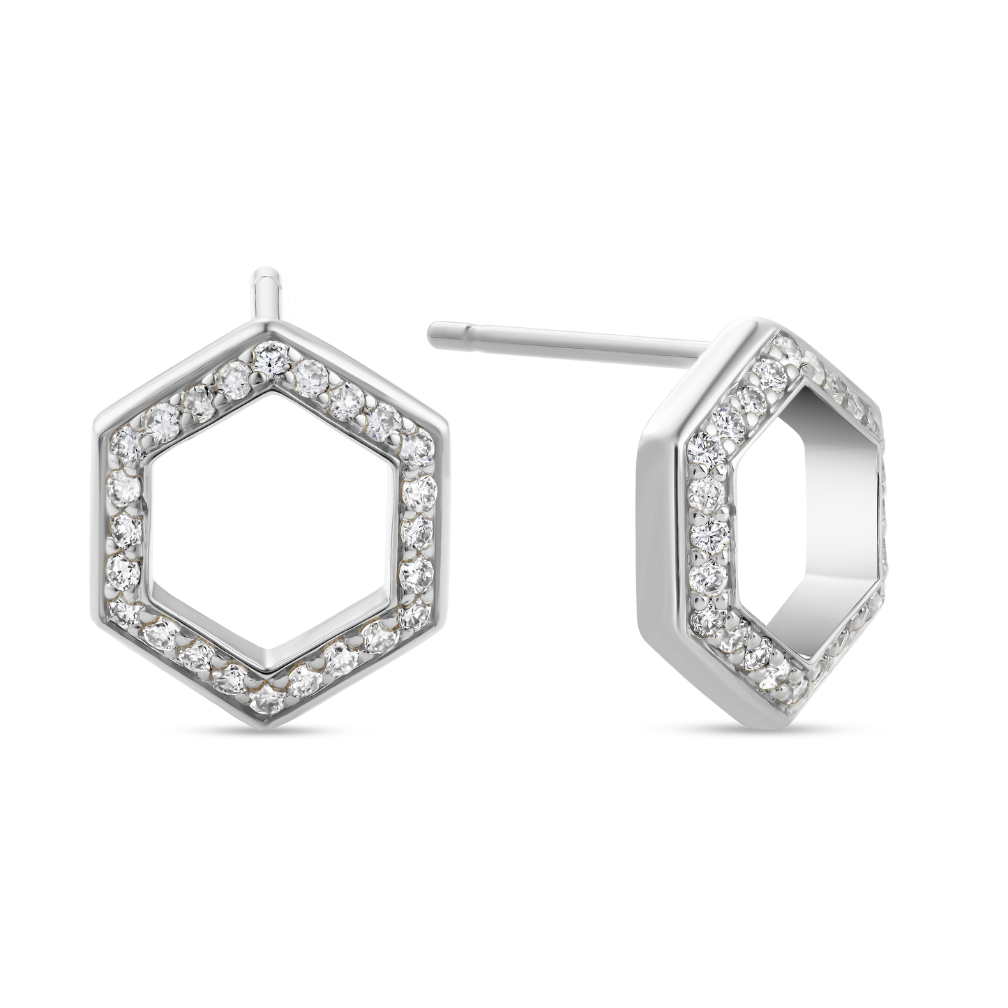 Hexagon Diamond Earrings