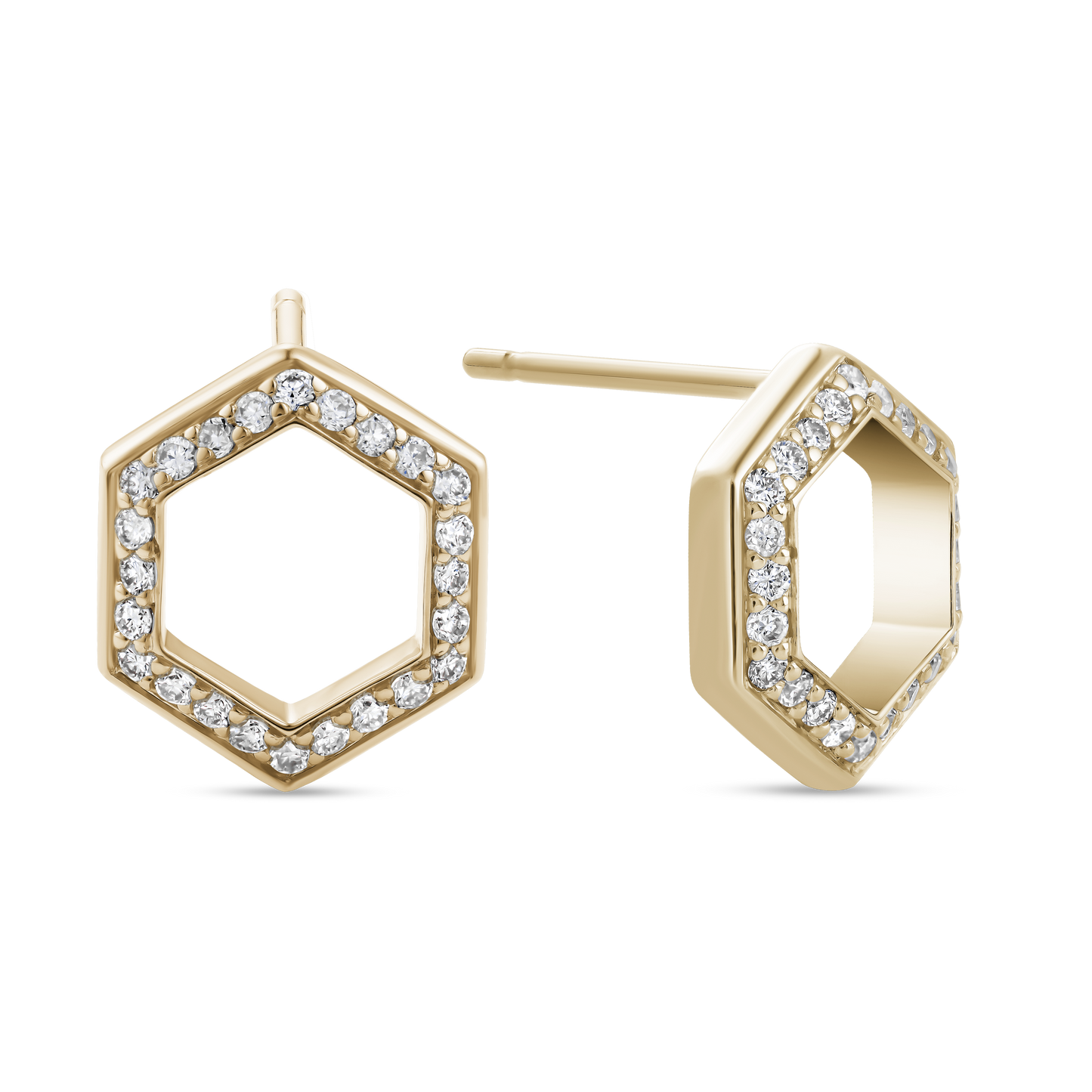 Hexagon Diamond Earrings
