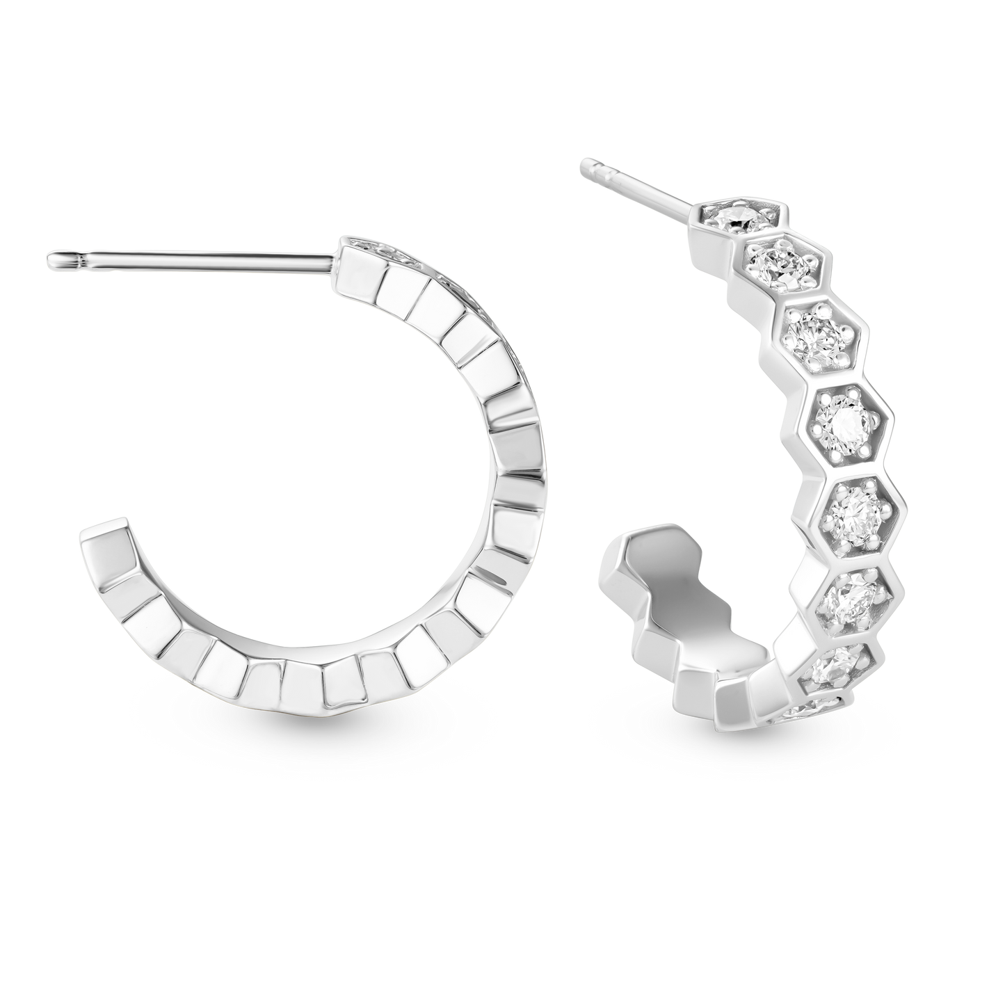 Hexagon Hoop Earrings