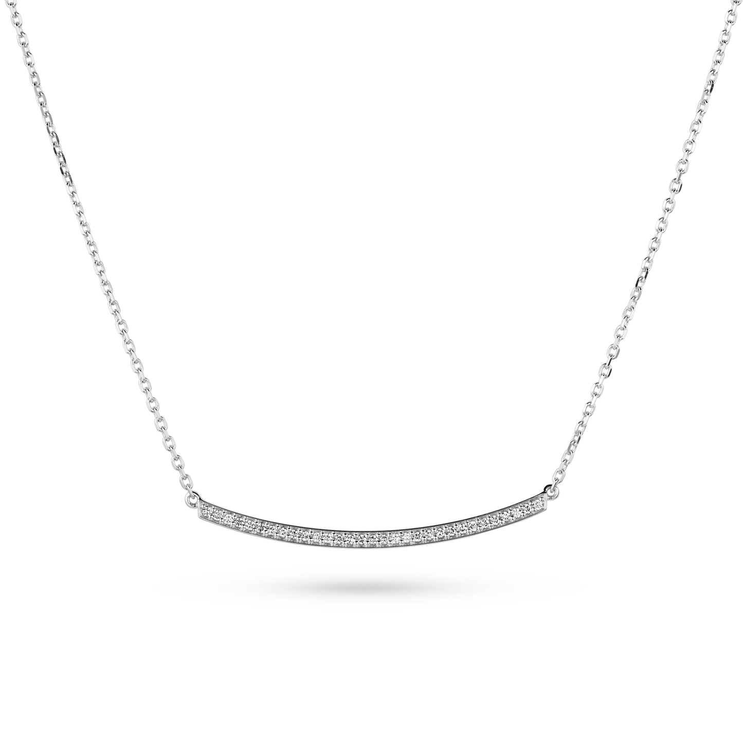 Diamond Curved Bar Necklace