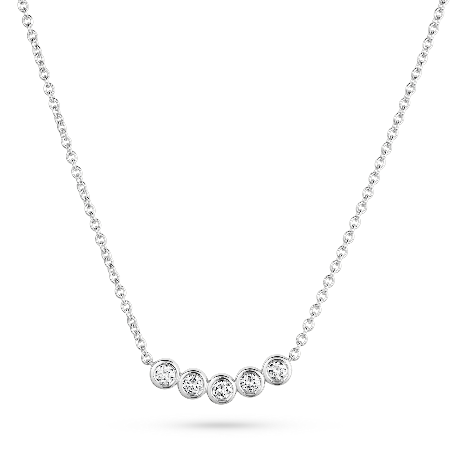 Diamond Curved Bar Necklace