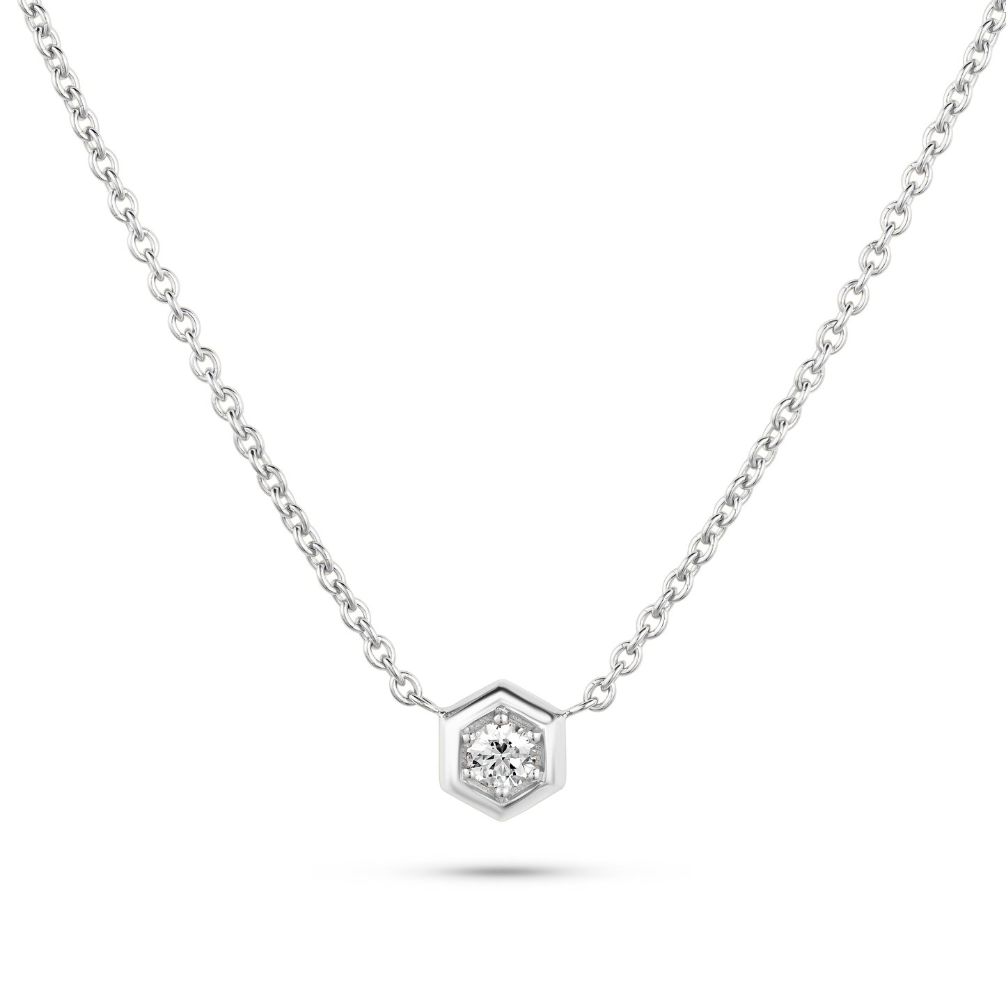 Hexagon Diamond Necklace