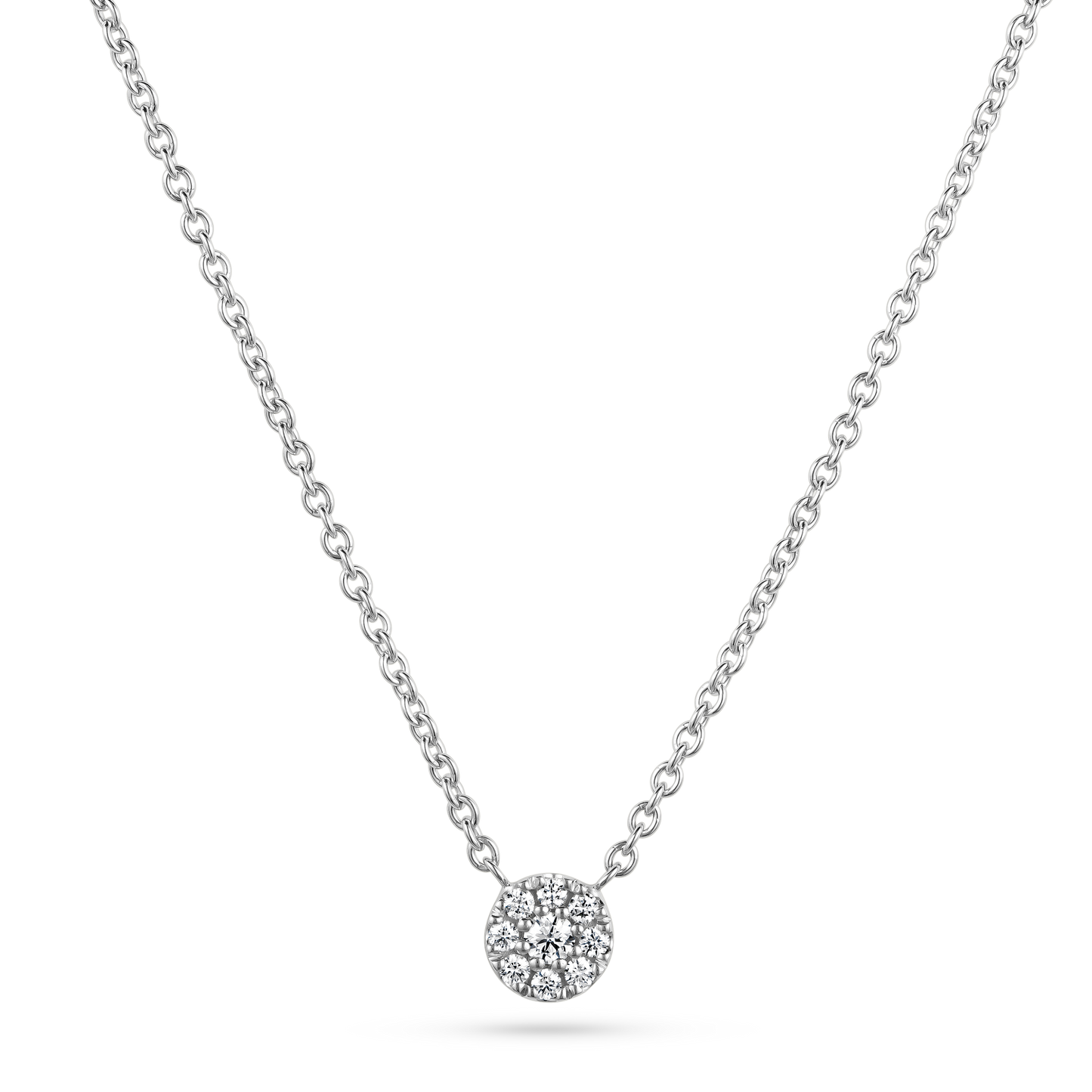 Collier Avec Pendentif Rond Pavé