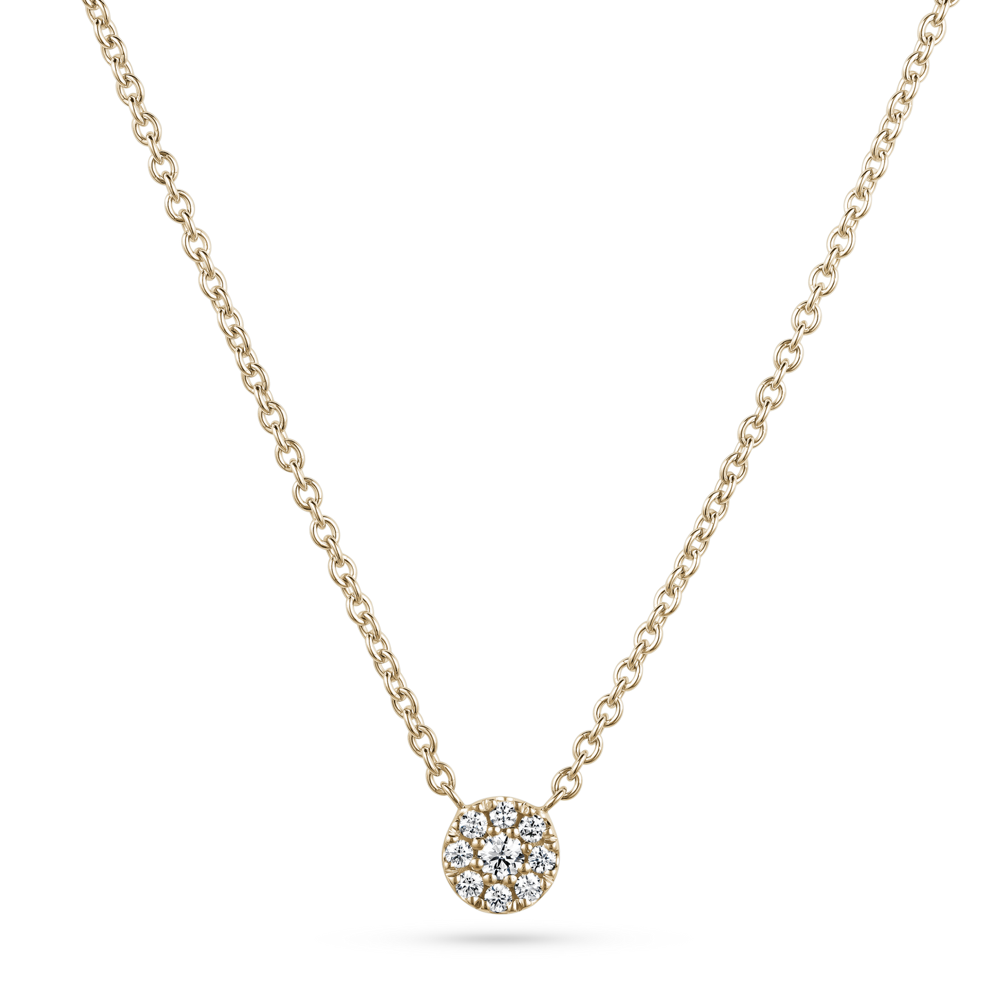 Collier Avec Pendentif Rond Pavé