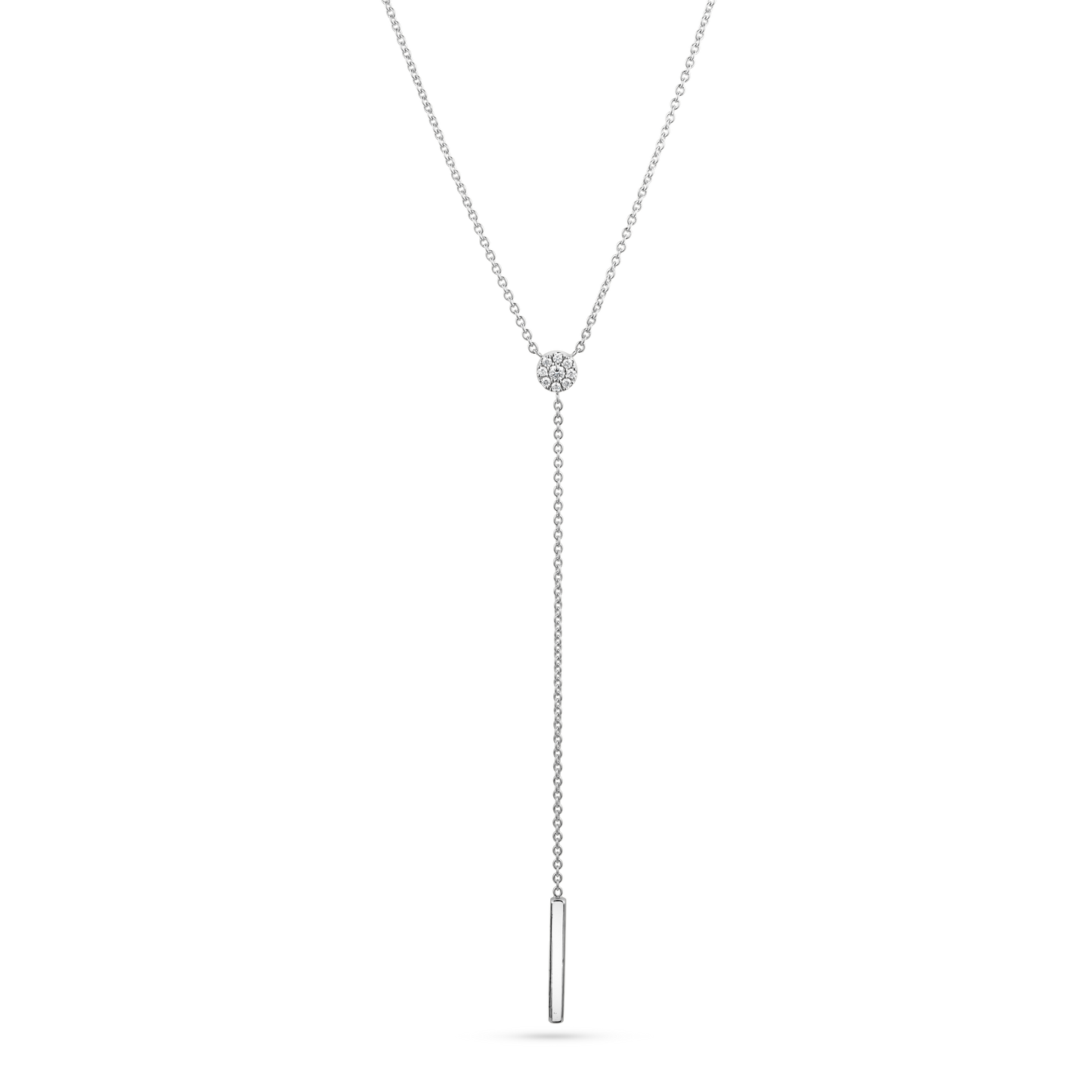 Round Pave Pendant Necklace