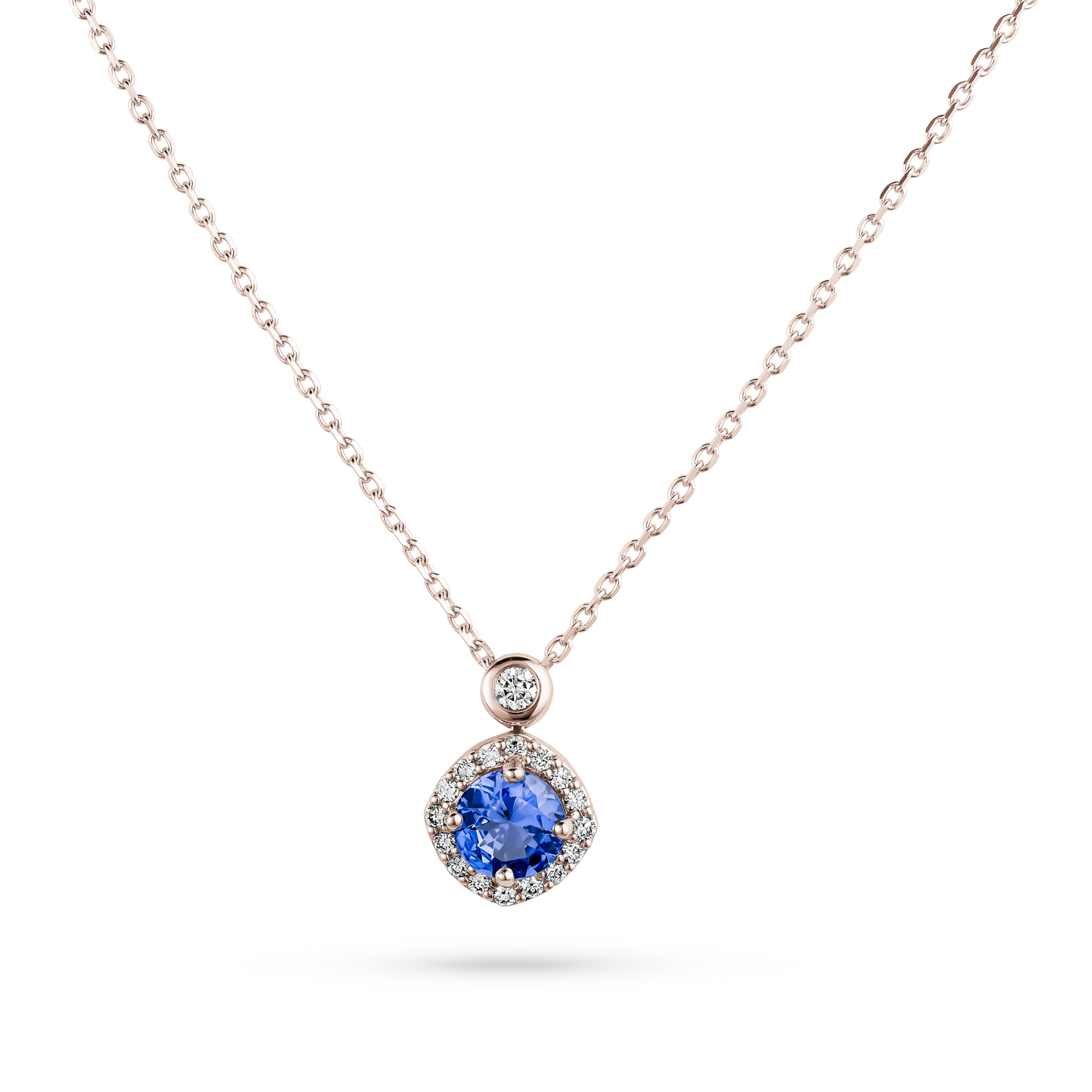 Tanzanite Pendant with Diamonds Necklace