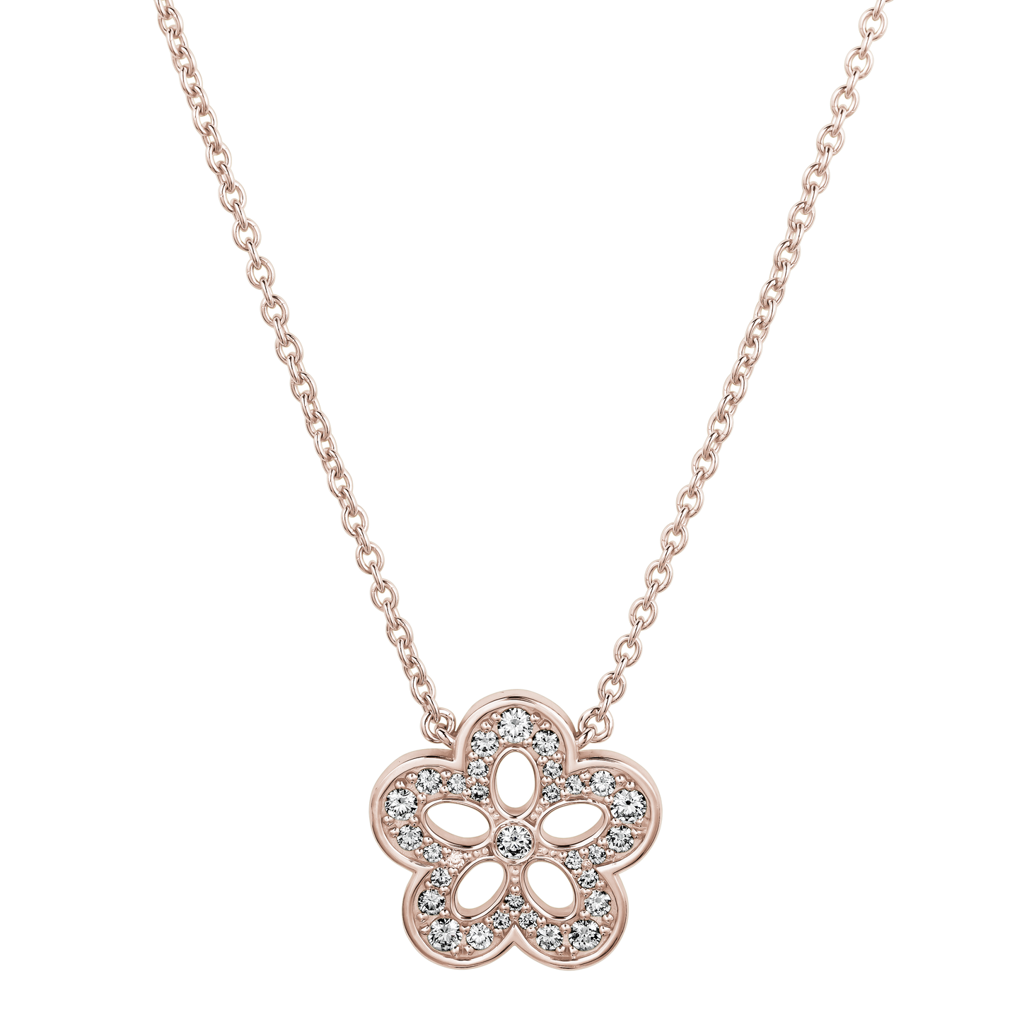 Floral Diamond Pendant Necklace