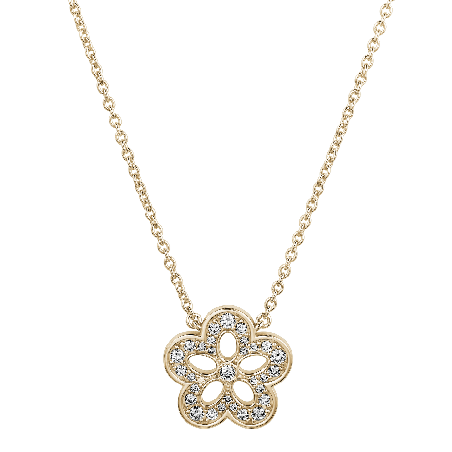 Floral Diamond Pendant Necklace
