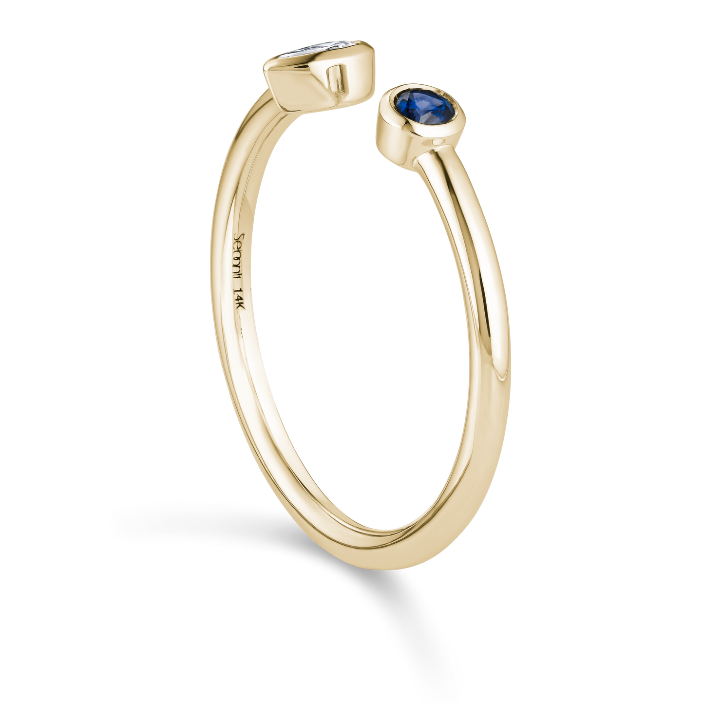 Two Stone Wrap Ring Blue sapphire