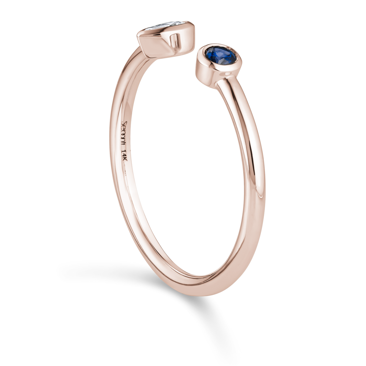 Two Stone Wrap Ring Blue sapphire