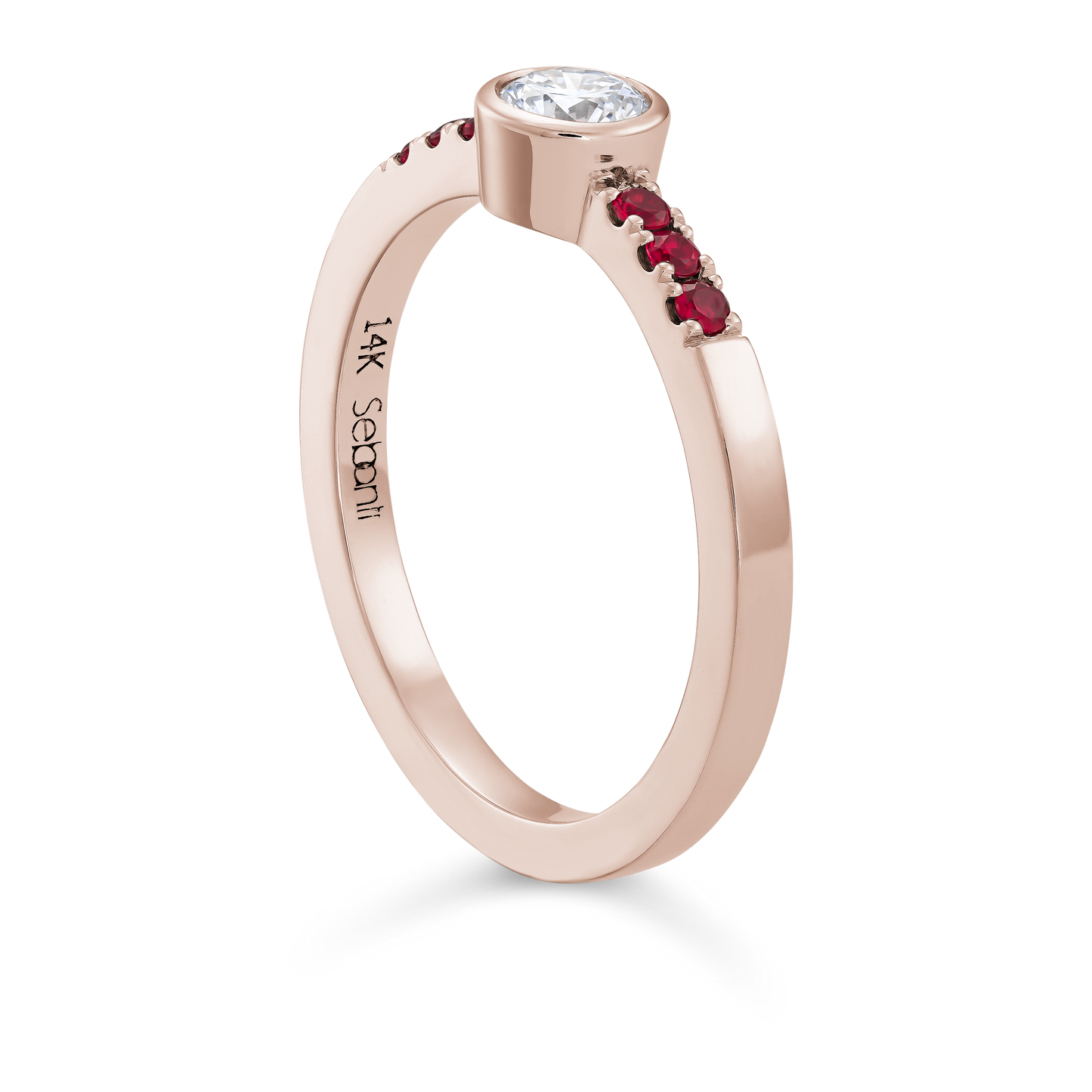 Diamond Bezel Ring with Ruby
