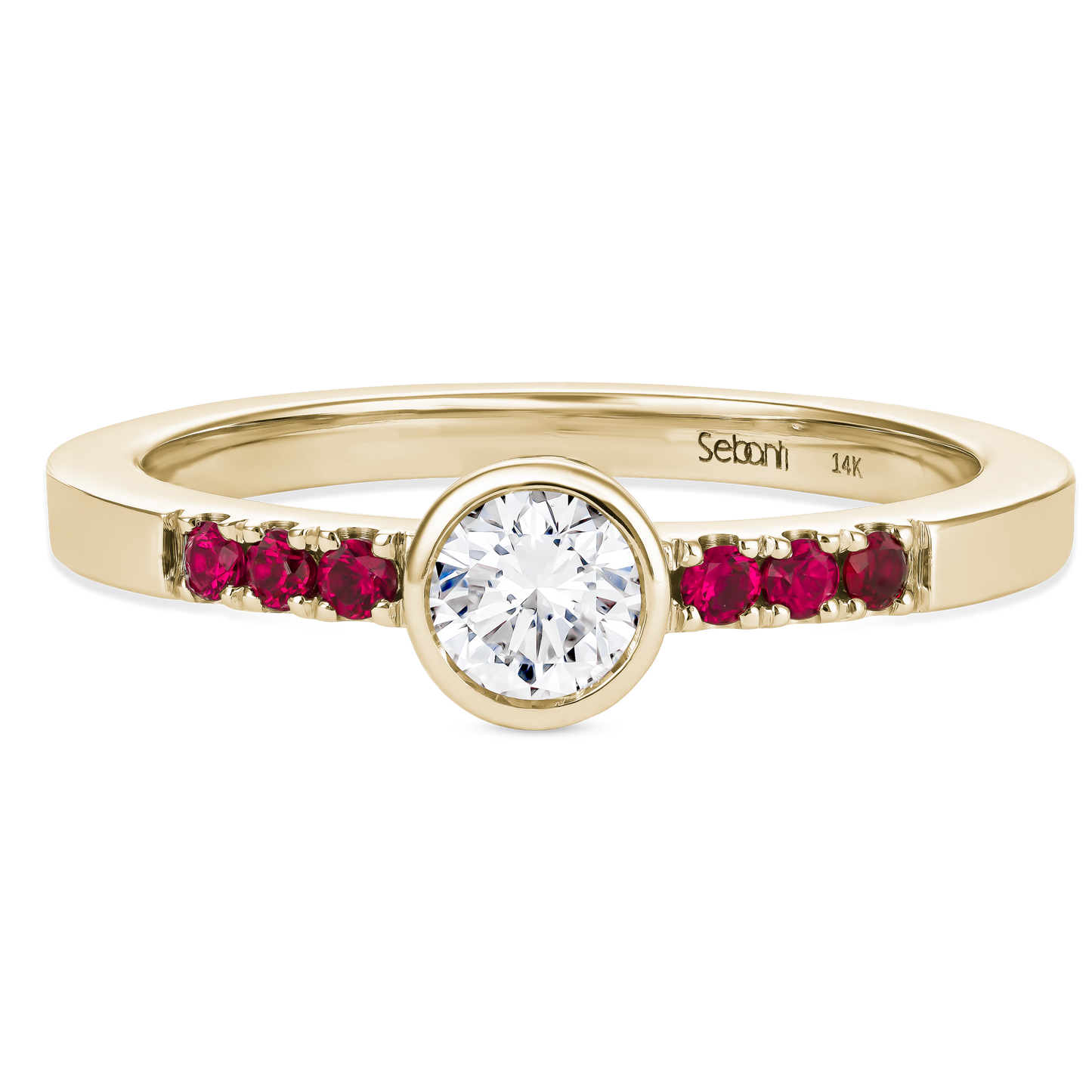 Diamond Bezel Ring with Ruby