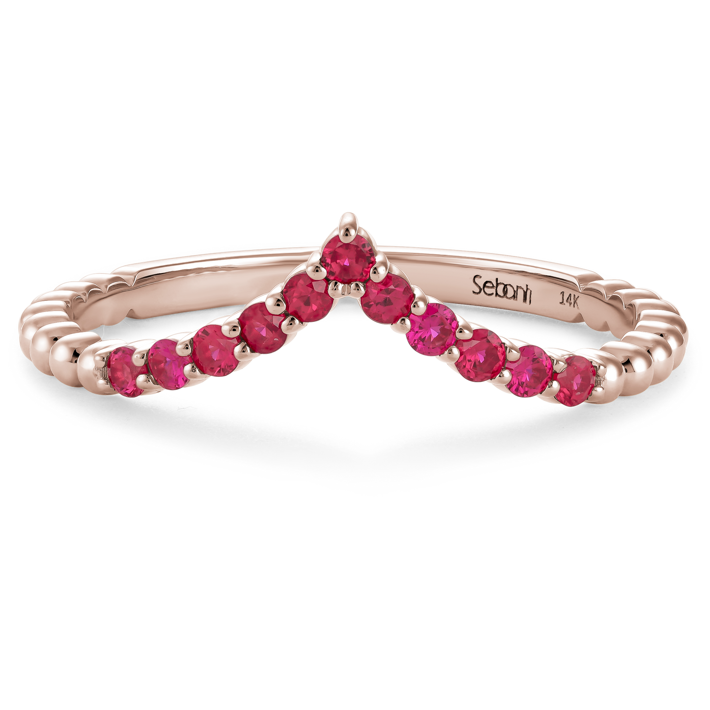 V Shaped Ruby Ring