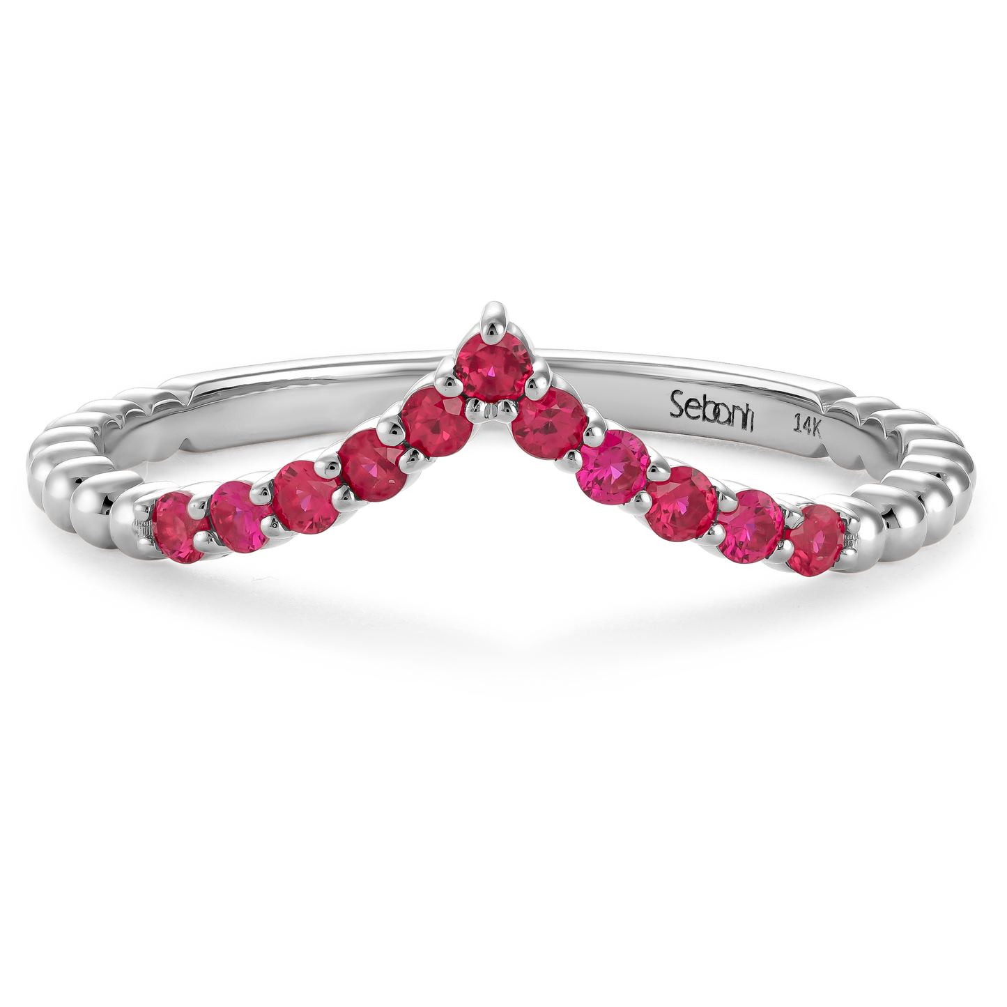 V Shaped Ruby Ring