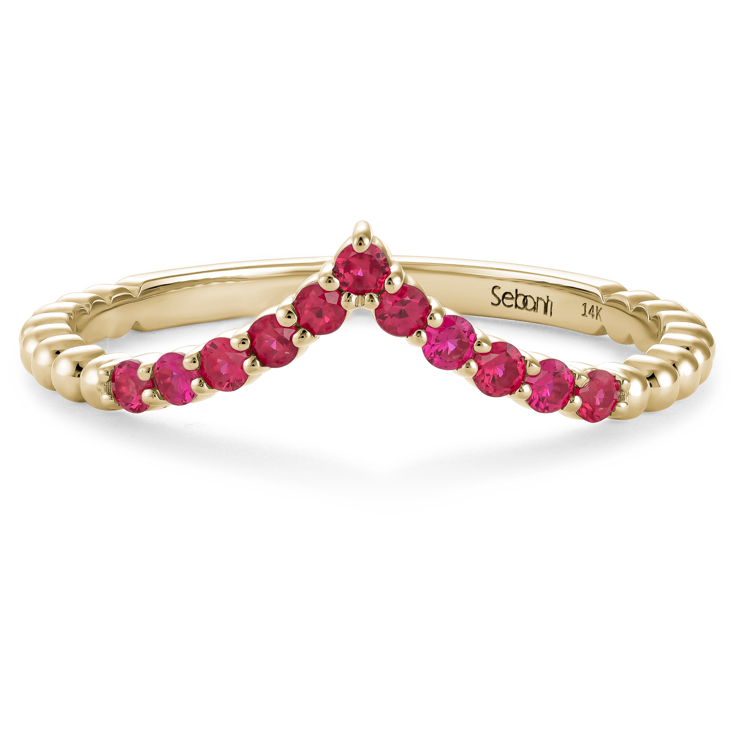 V Shaped Ruby Ring
