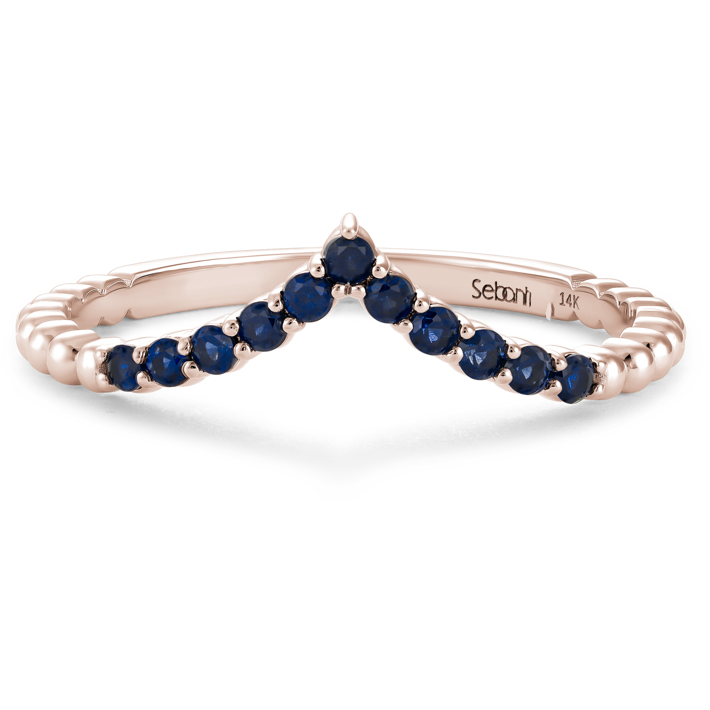 V Shaped Blue Sapphire Ring