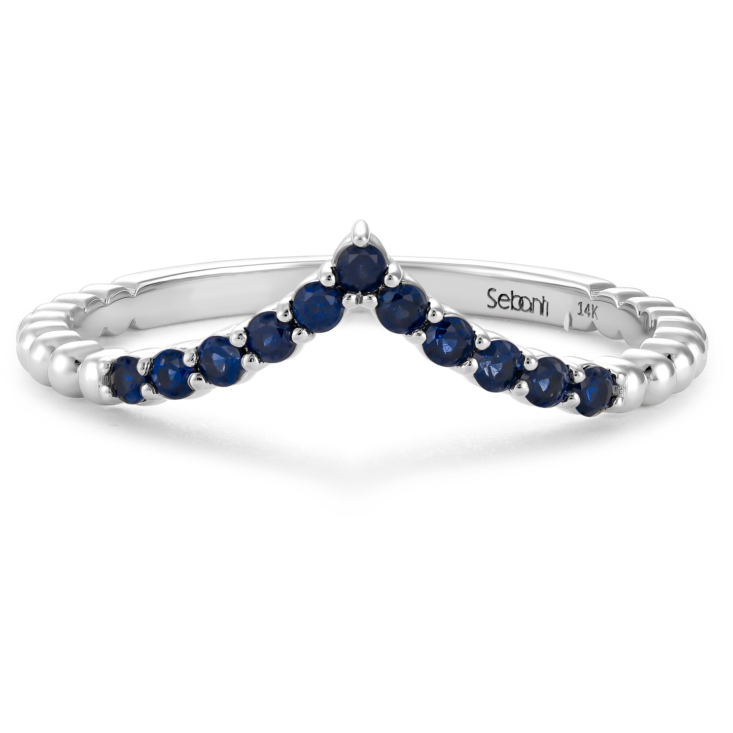 V Shaped Blue Sapphire Ring
