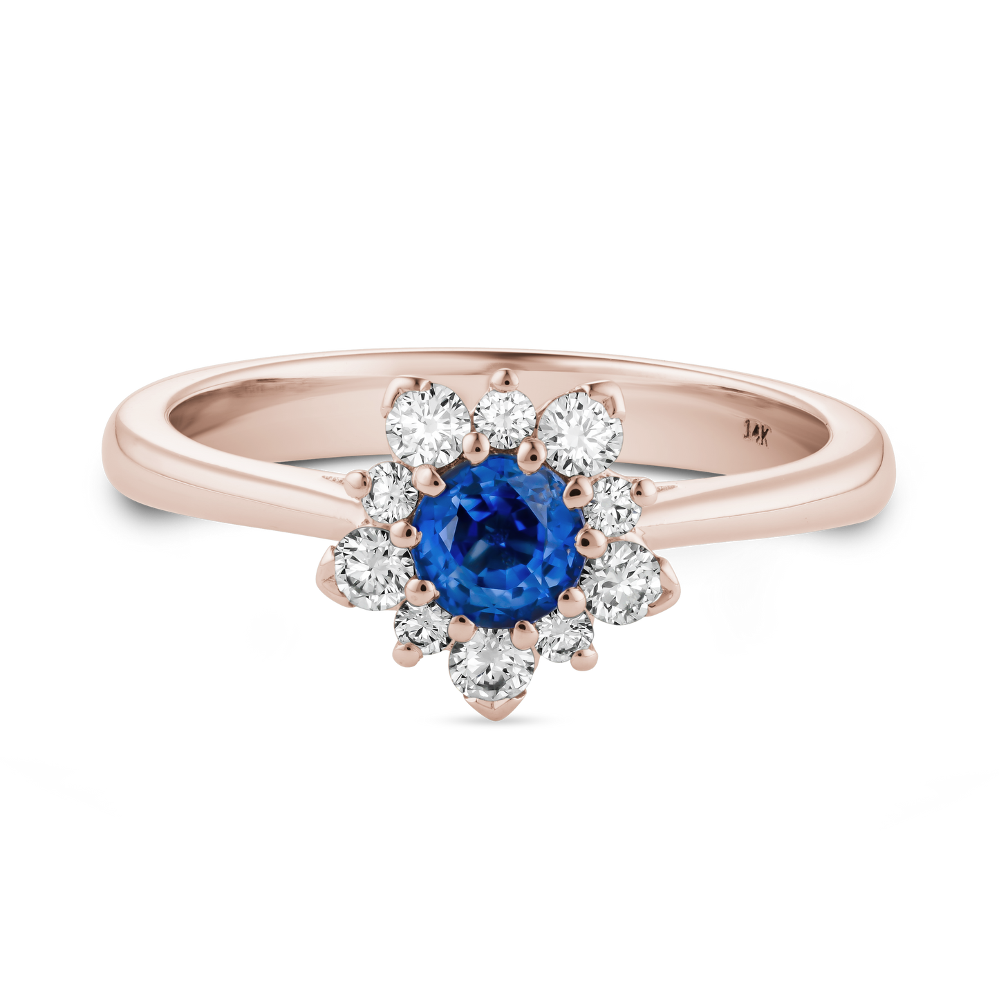 Blue Sapphire Engagement Diamond Ring