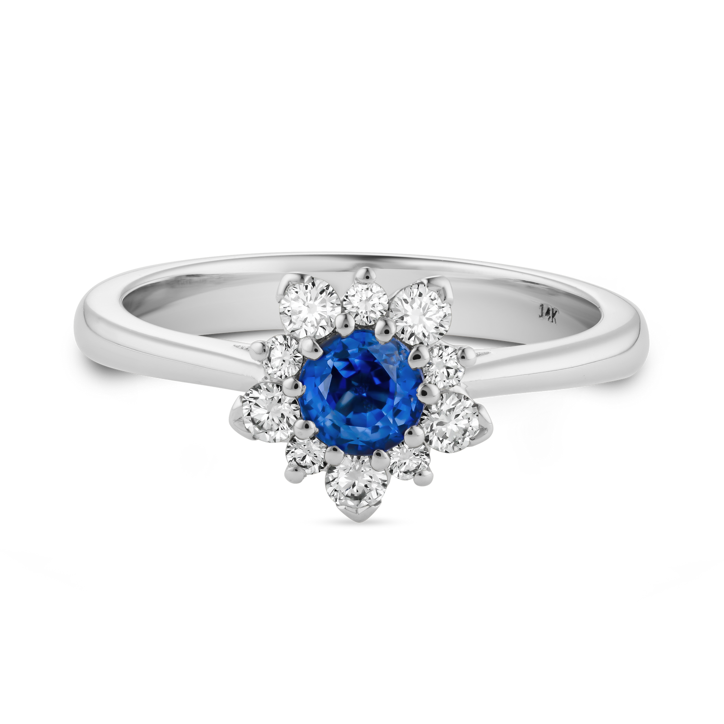 Blue Sapphire Engagement Diamond Ring