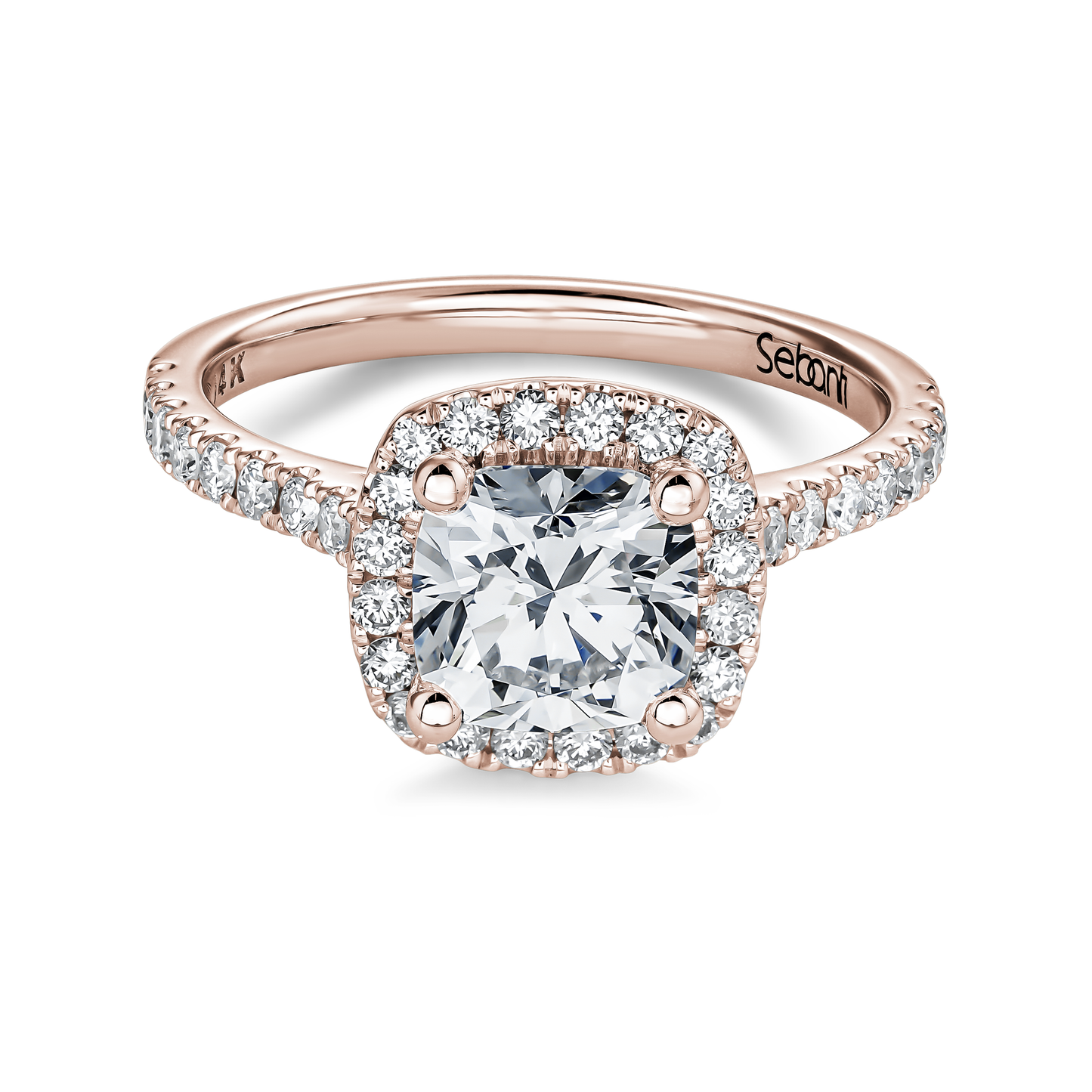 Halo Cushion Diamond Engagement Ring