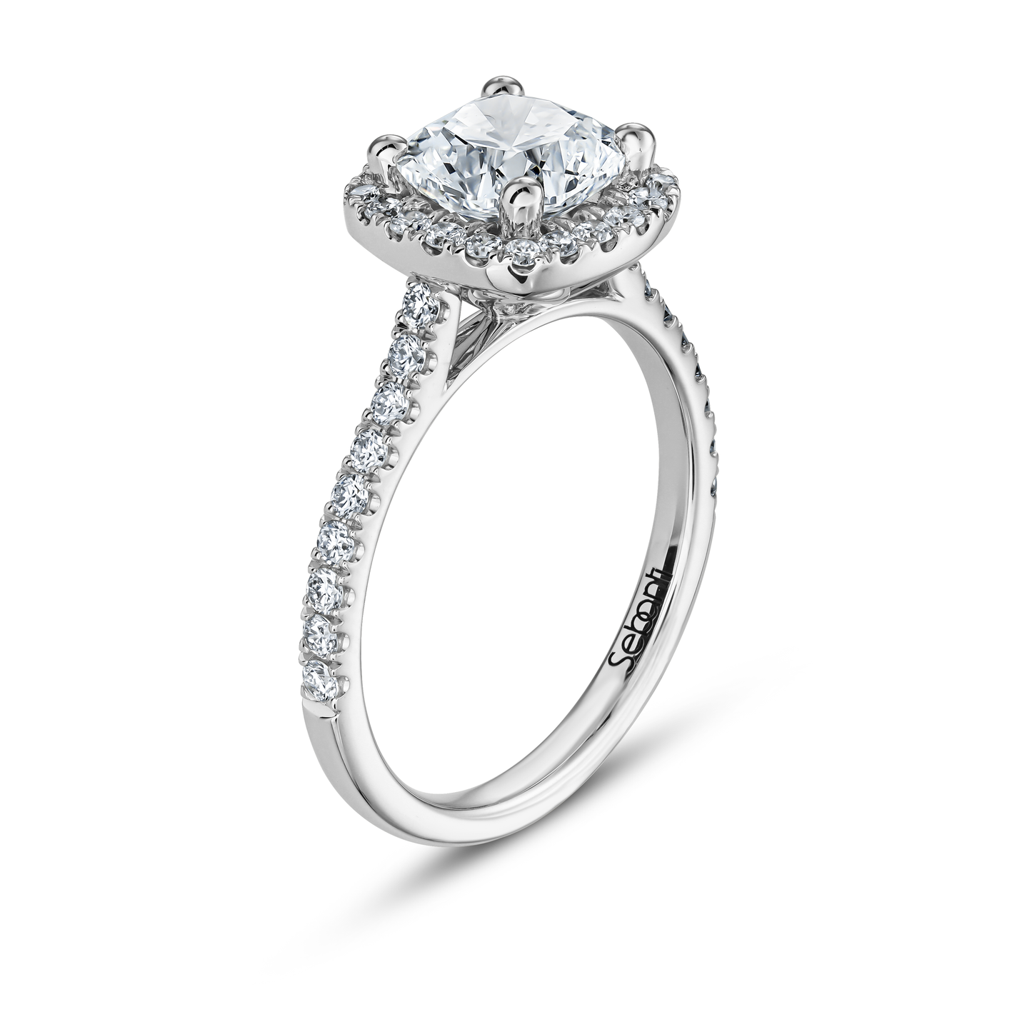Halo Cushion Diamond Engagement Ring