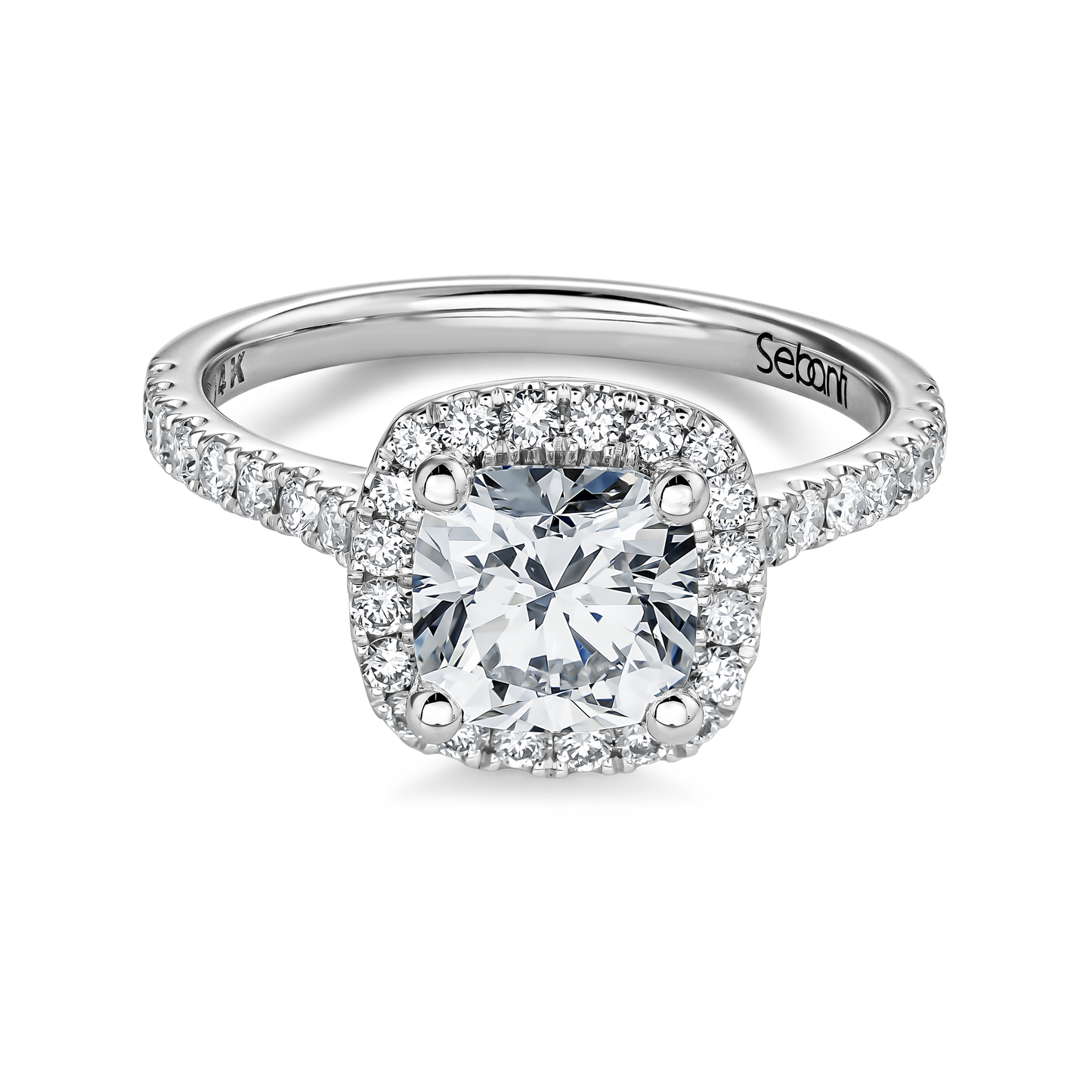 Halo Cushion Diamond Engagement Ring