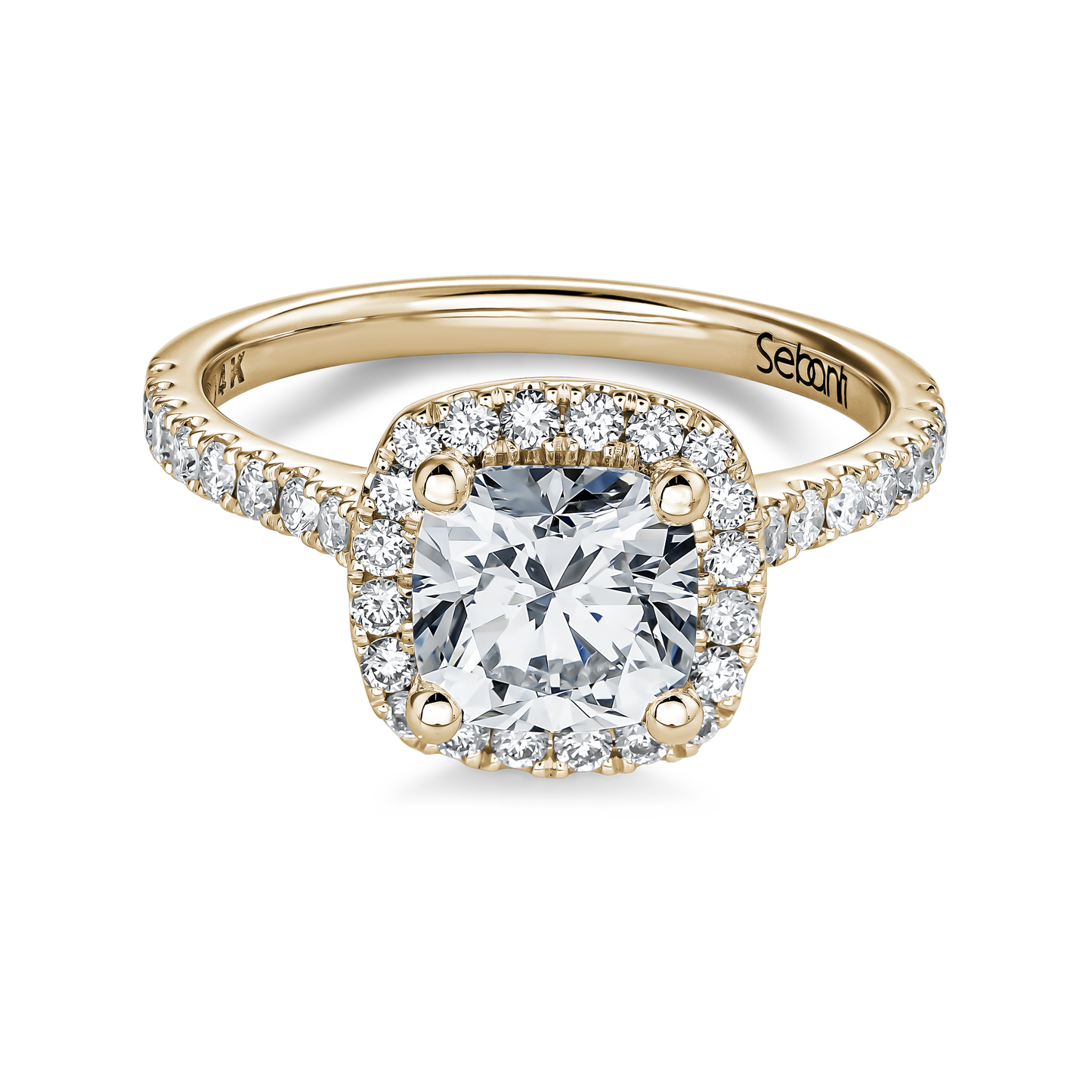 Halo Cushion Diamond Engagement Ring