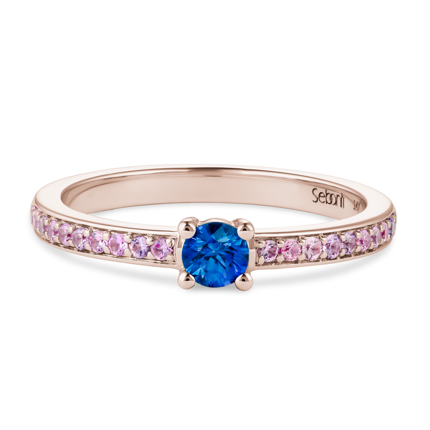 Blue Sapphire Ring with Purple Sapphire