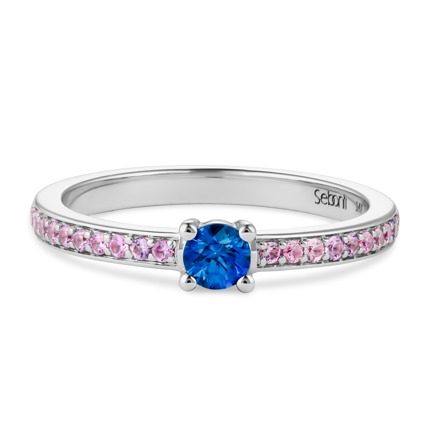 Blue Sapphire Ring with Purple Sapphire