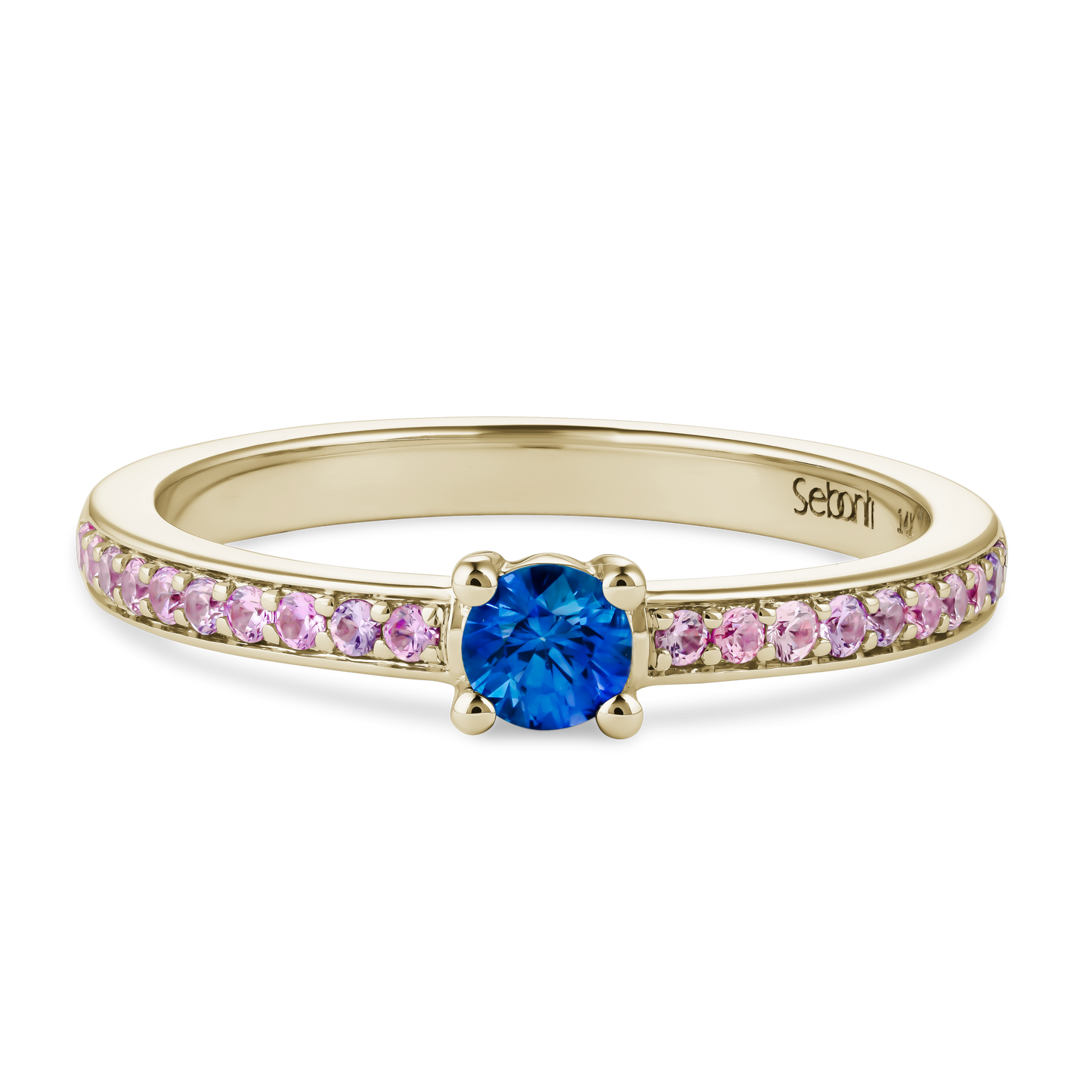 Blue Sapphire Ring with Purple Sapphire