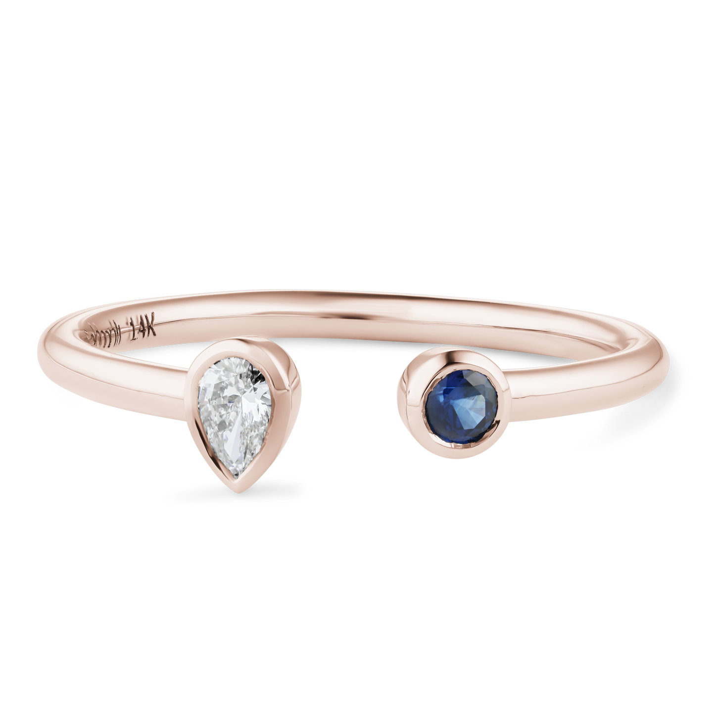 Two Stone Wrap Ring Blue sapphire