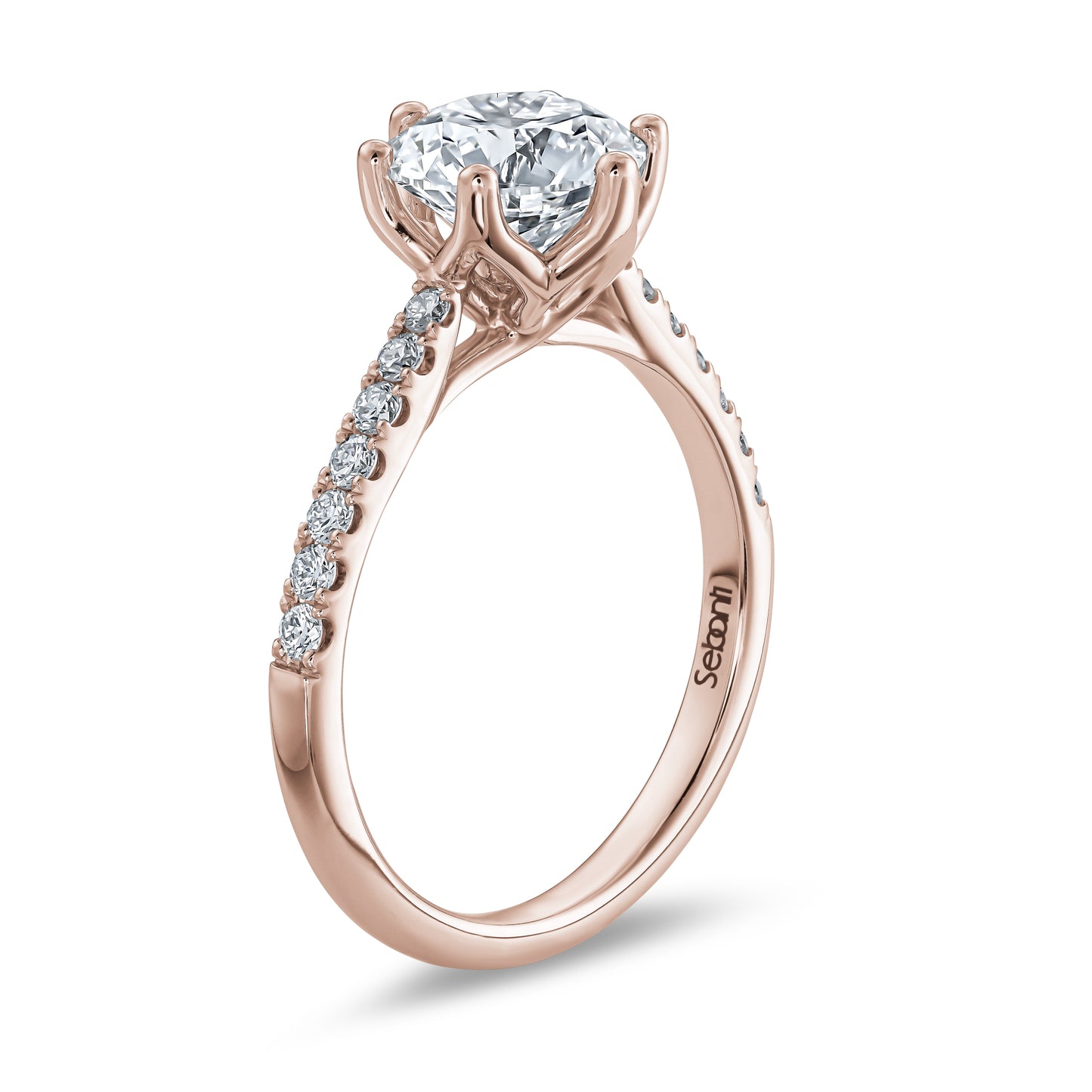 Petal Prong Diamond Engagement Ring