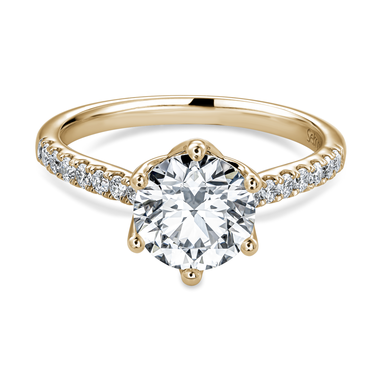 Petal Prong Diamond Engagement Ring
