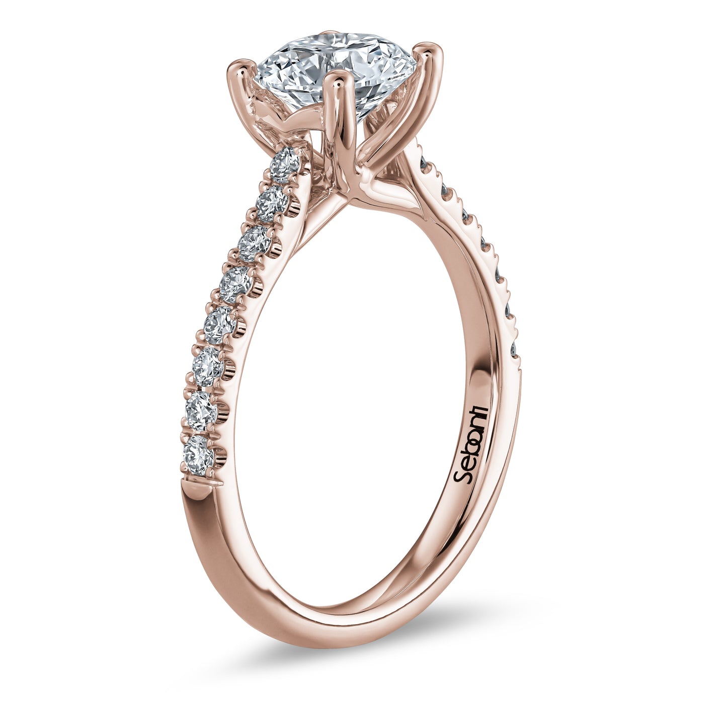 Round Brilliant Engagement Ring with Cathedral Setting