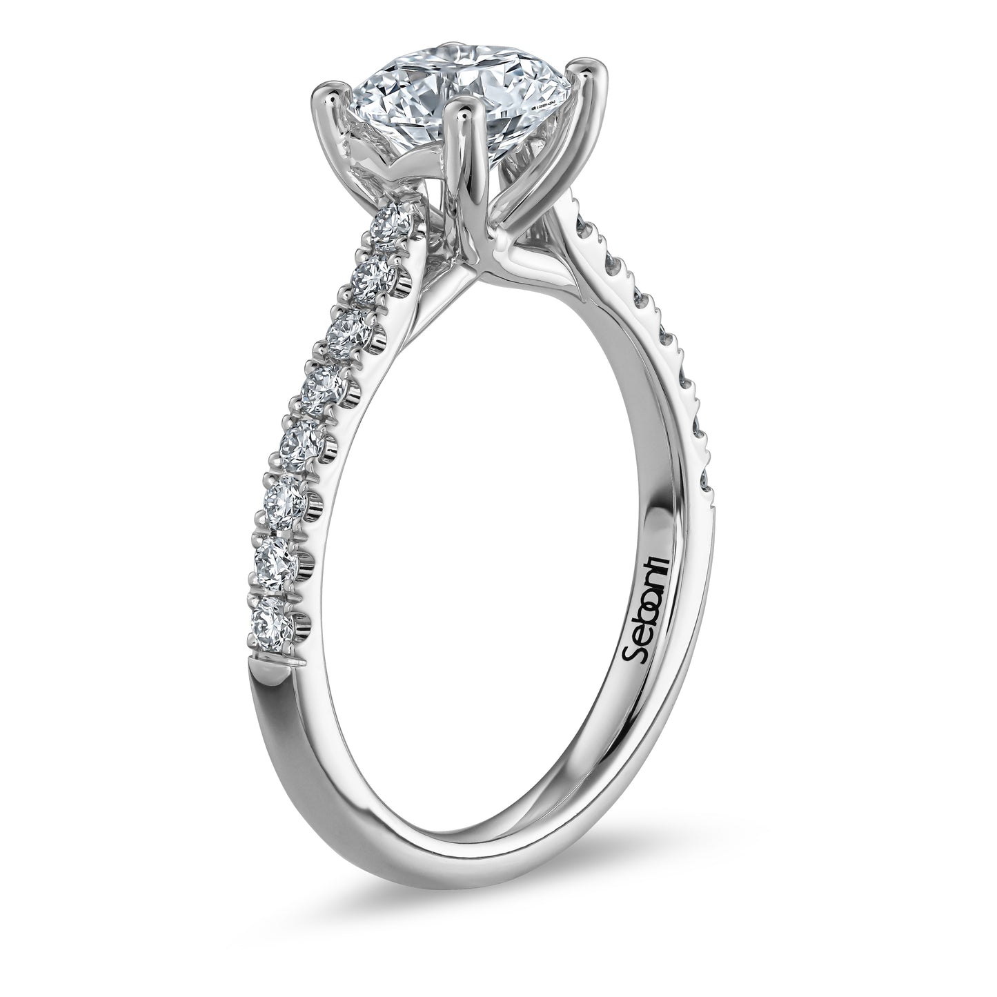 Round Brilliant Engagement Ring with Cathedral Setting
