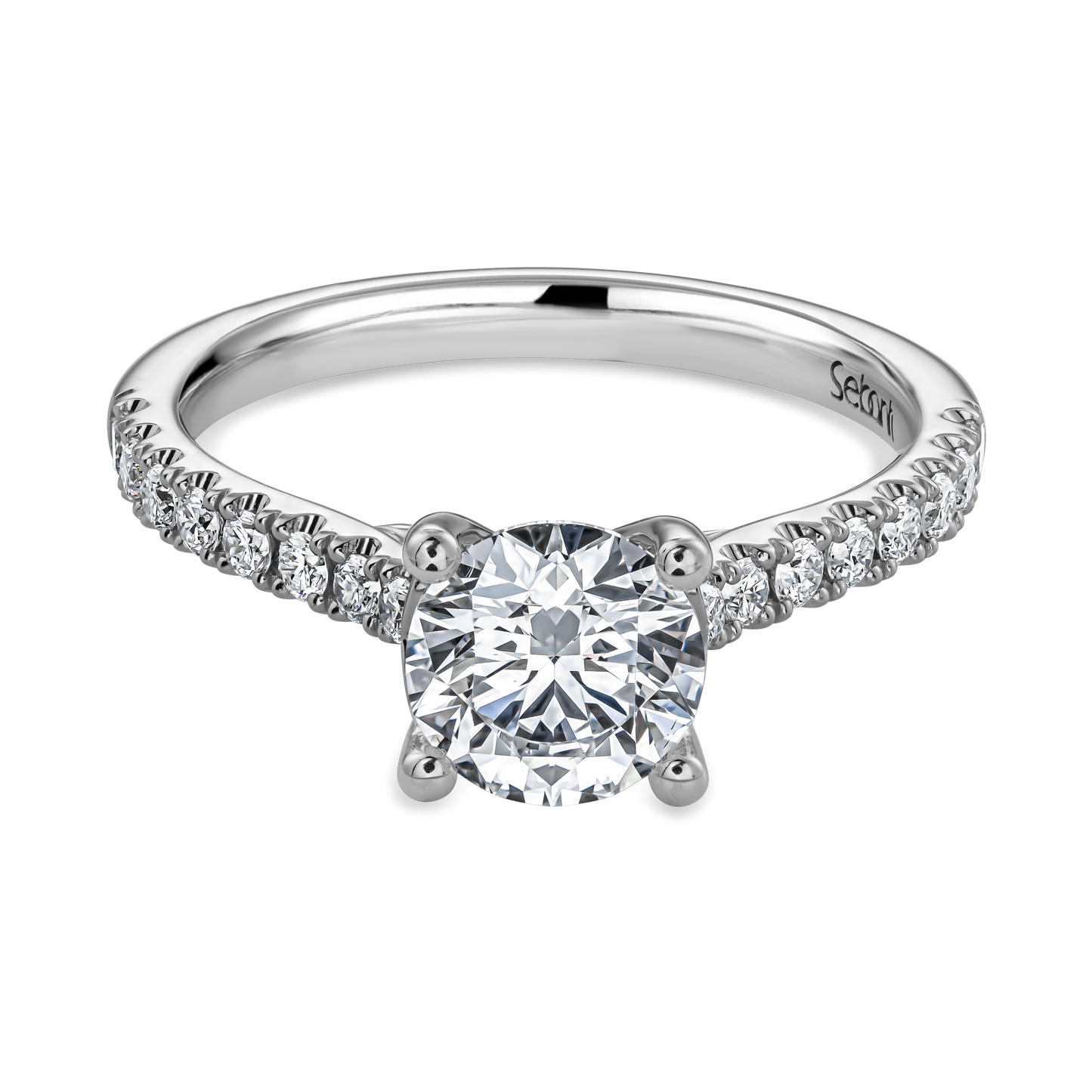 Round Brilliant Engagement Ring with Cathedral Setting