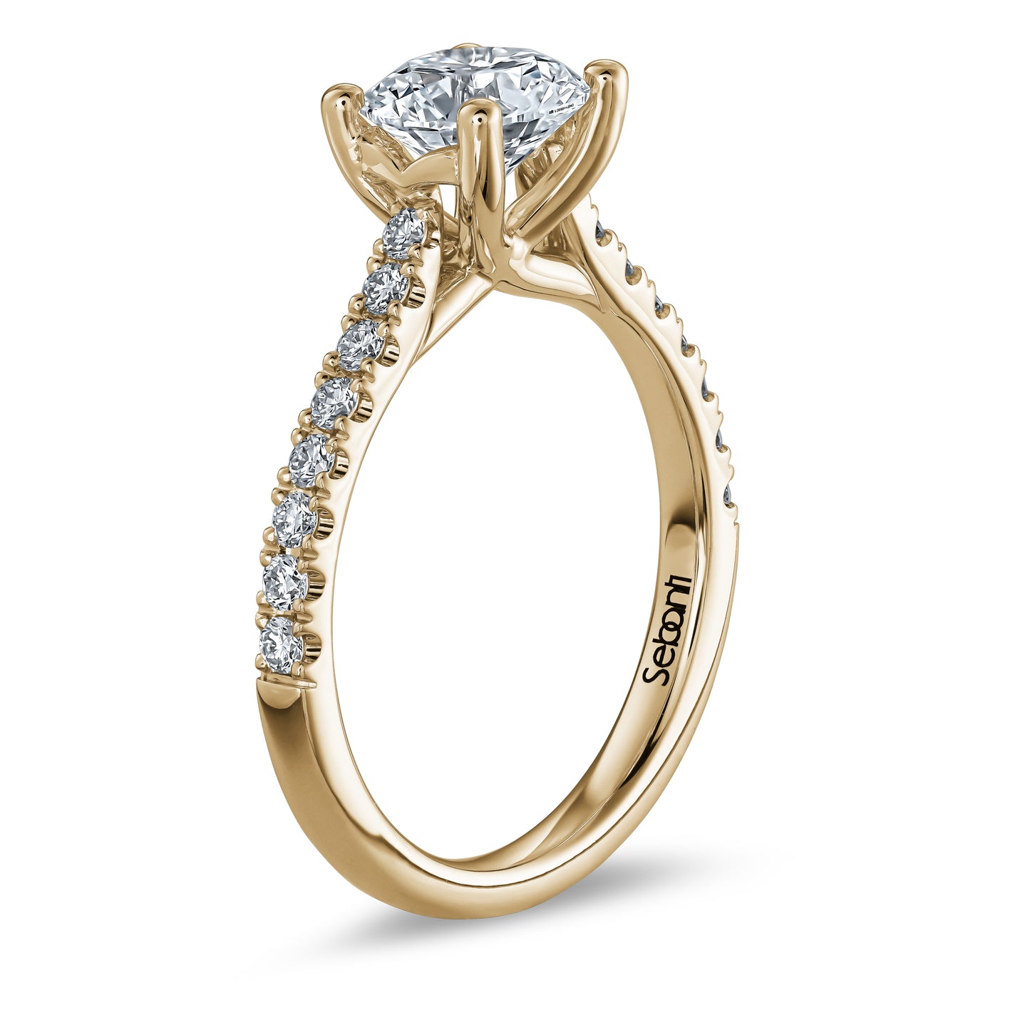 Round Brilliant Engagement Ring with Cathedral Setting