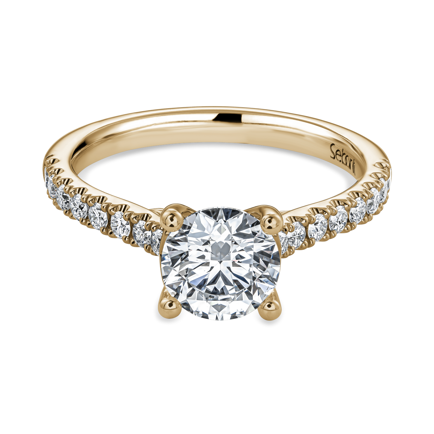 Round Brilliant Engagement Ring with Cathedral Setting