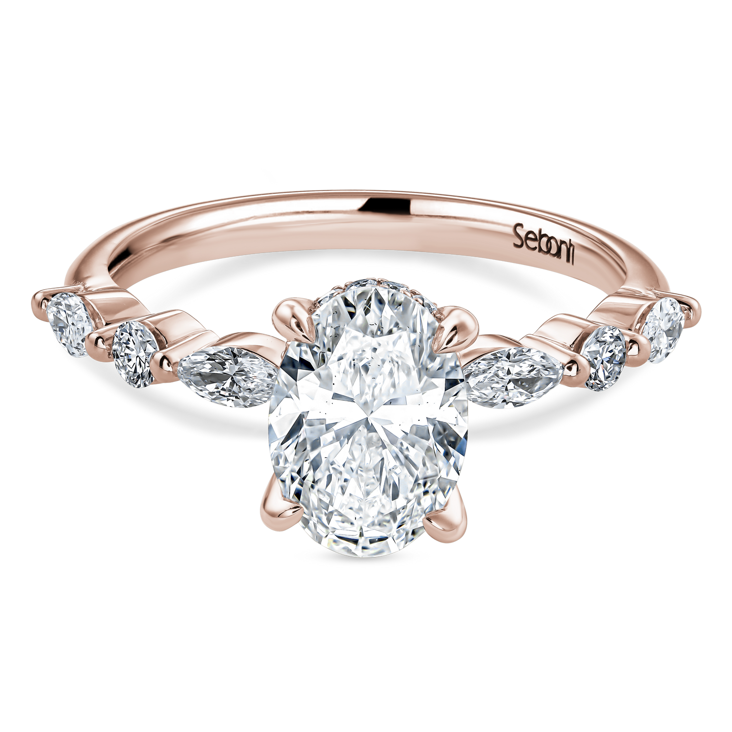 Hidden Halo Oval Engagement Ring