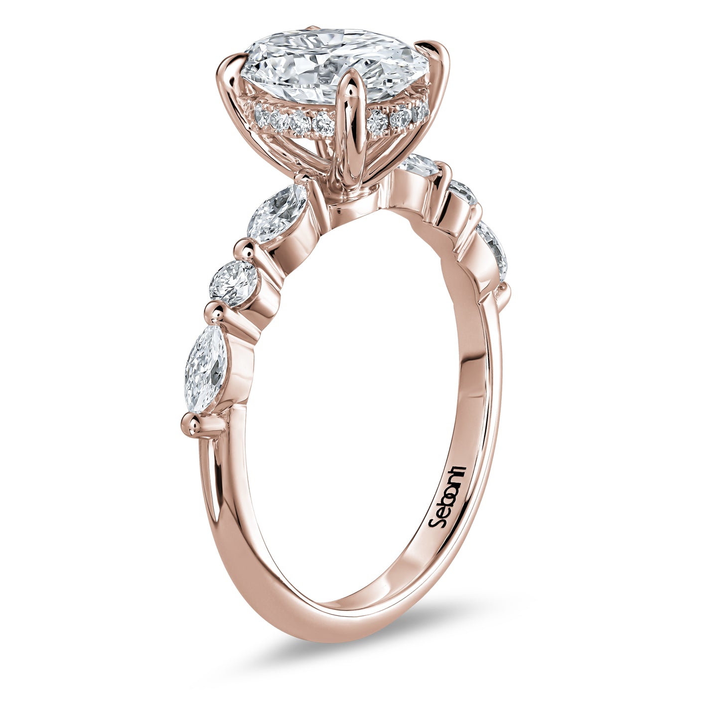 Hidden Halo Oval Engagement Ring