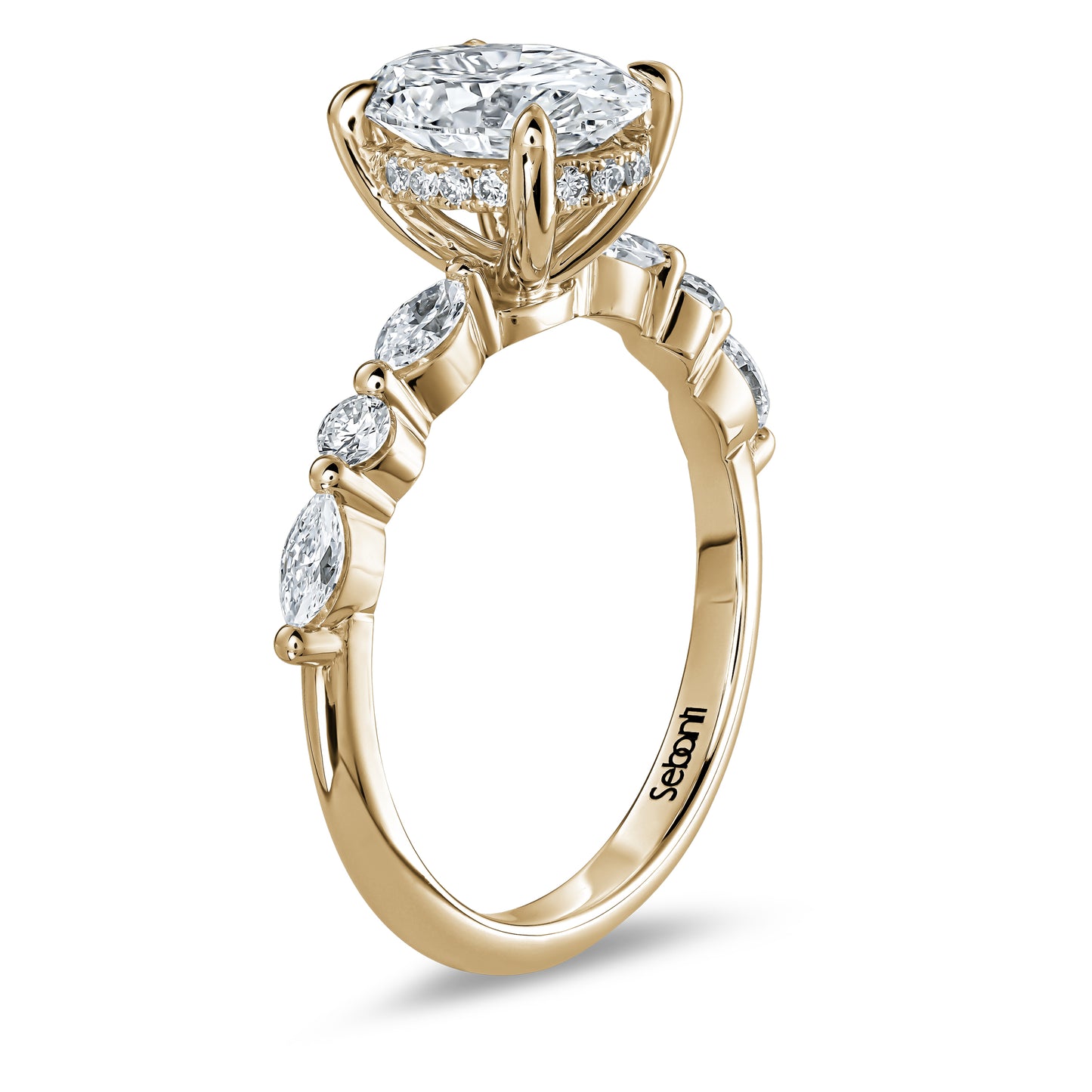 Hidden Halo Oval Engagement Ring