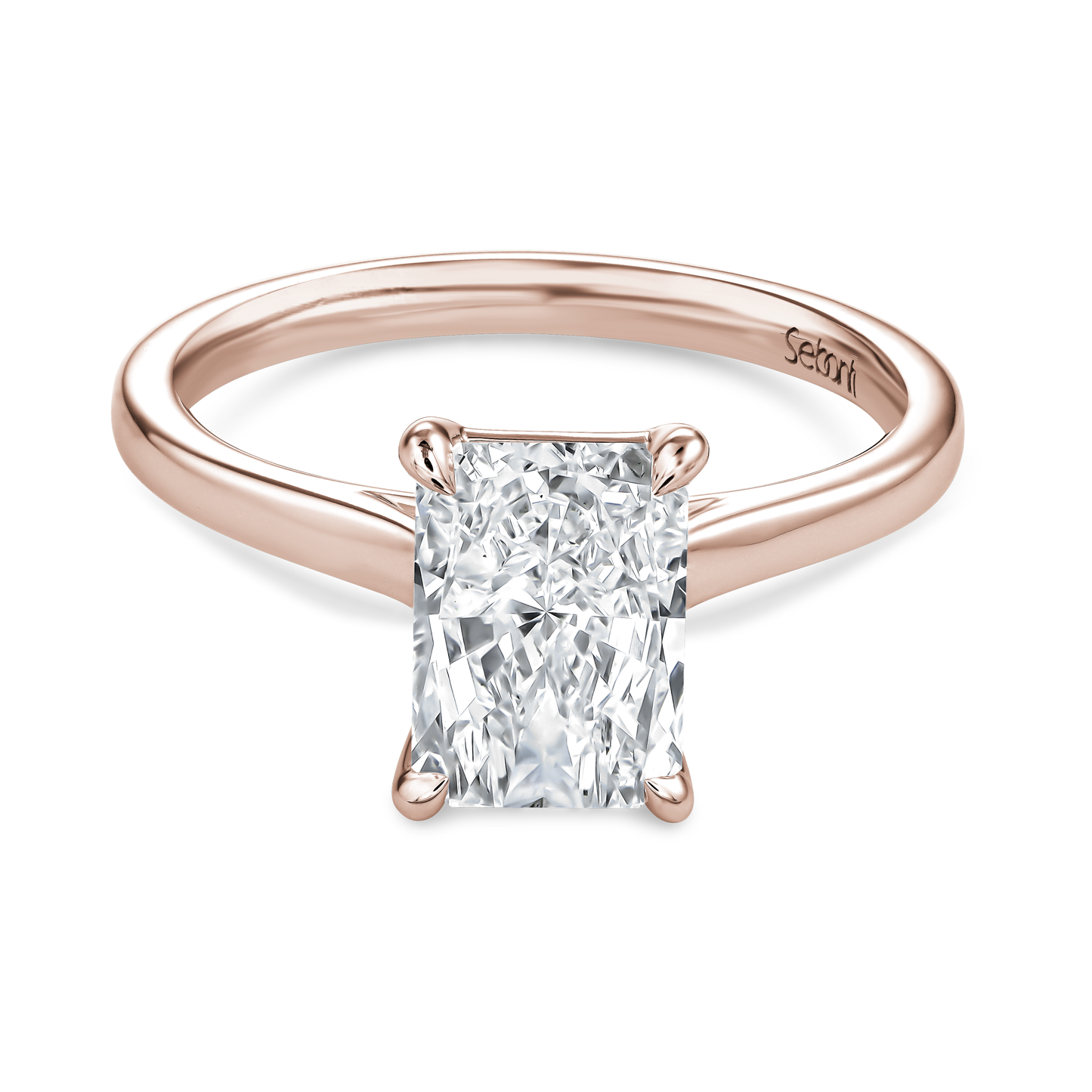 Radiant Cut Diamond Engagement Ring with Cathedral Setting