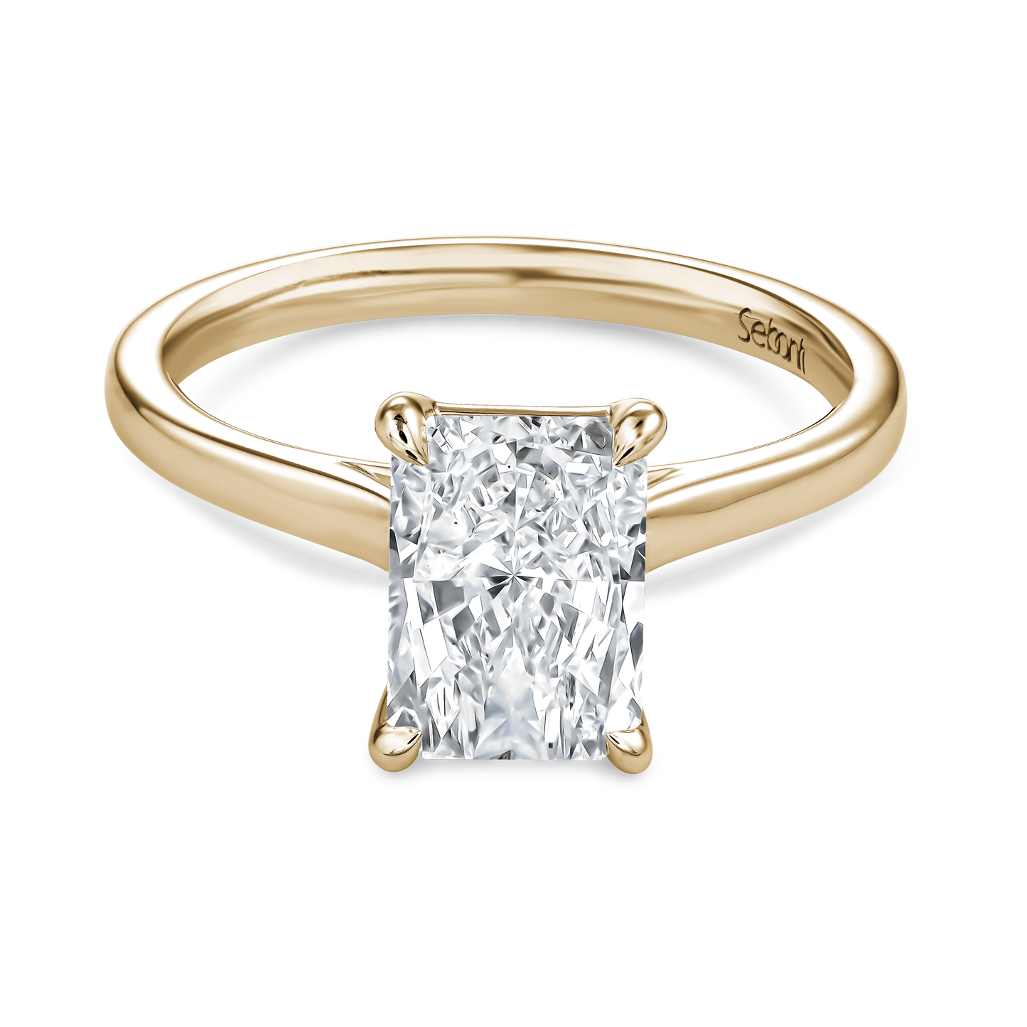 Radiant Cut Diamond Engagement Ring with Cathedral Setting